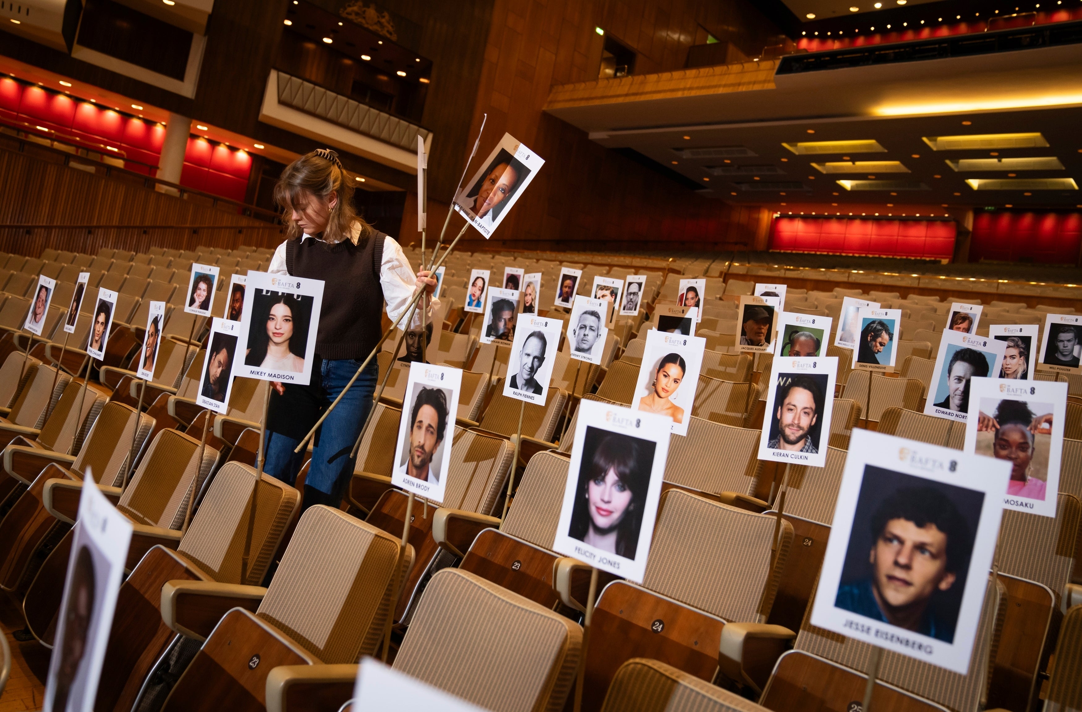 Britain BAFTA Heads on Sticks Photo Call
