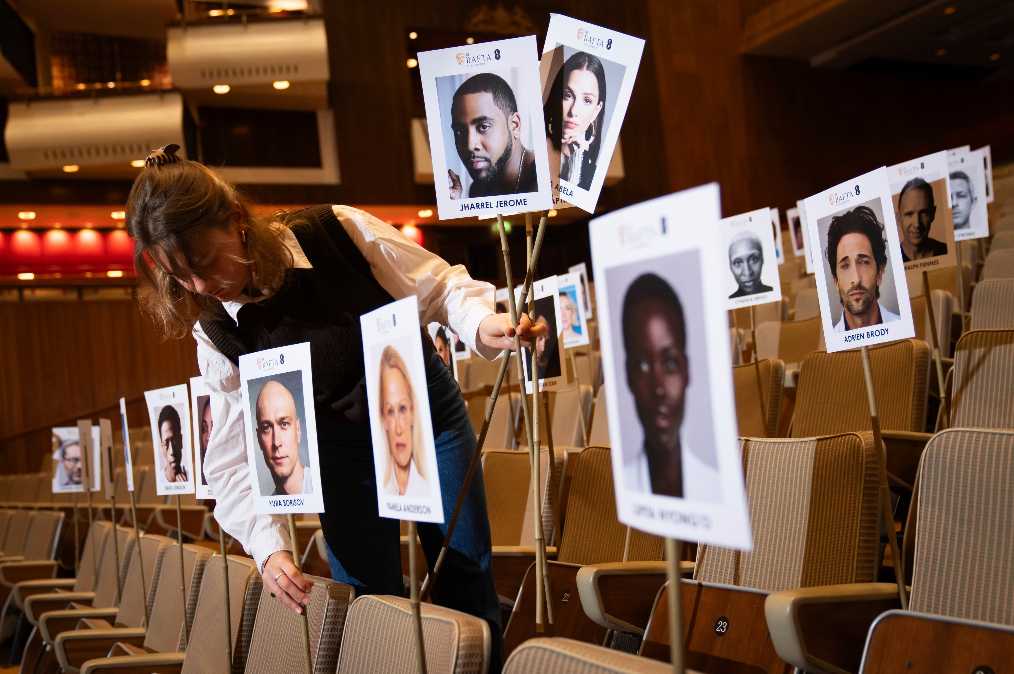 Britain BAFTA Heads on Sticks Photo Call