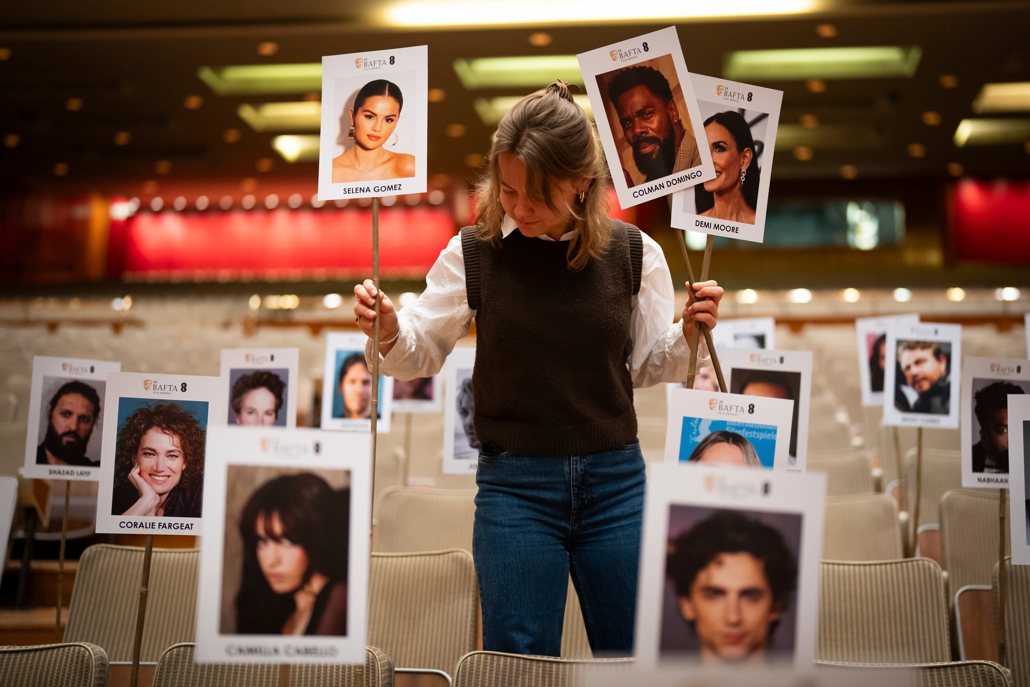 Britain BAFTA Heads on Sticks Photo Call