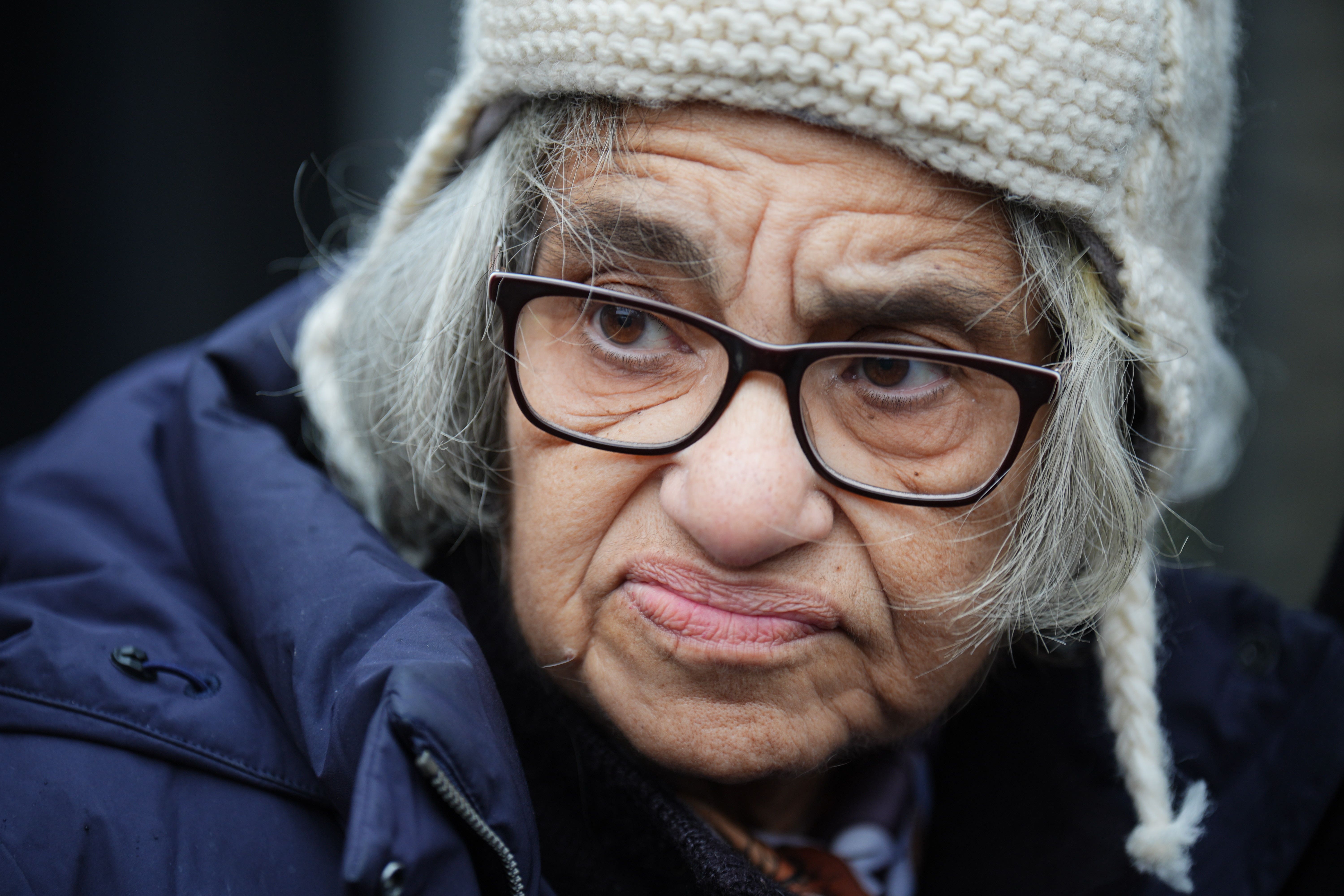 Laila Soueif outside Downing Street earlier this month