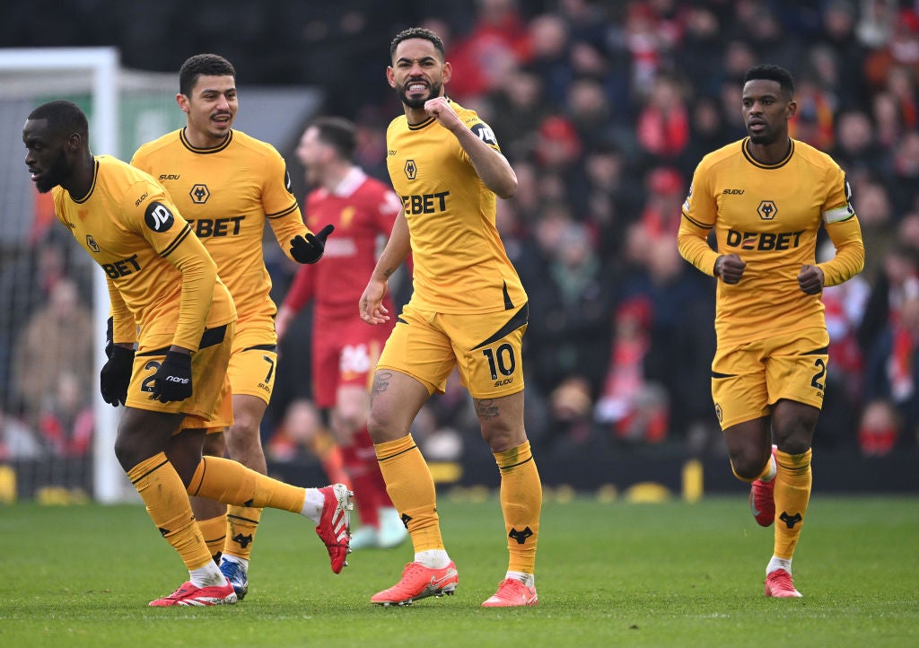 Cunha gave Wolves hope with an excellent finish in front of the Kop
