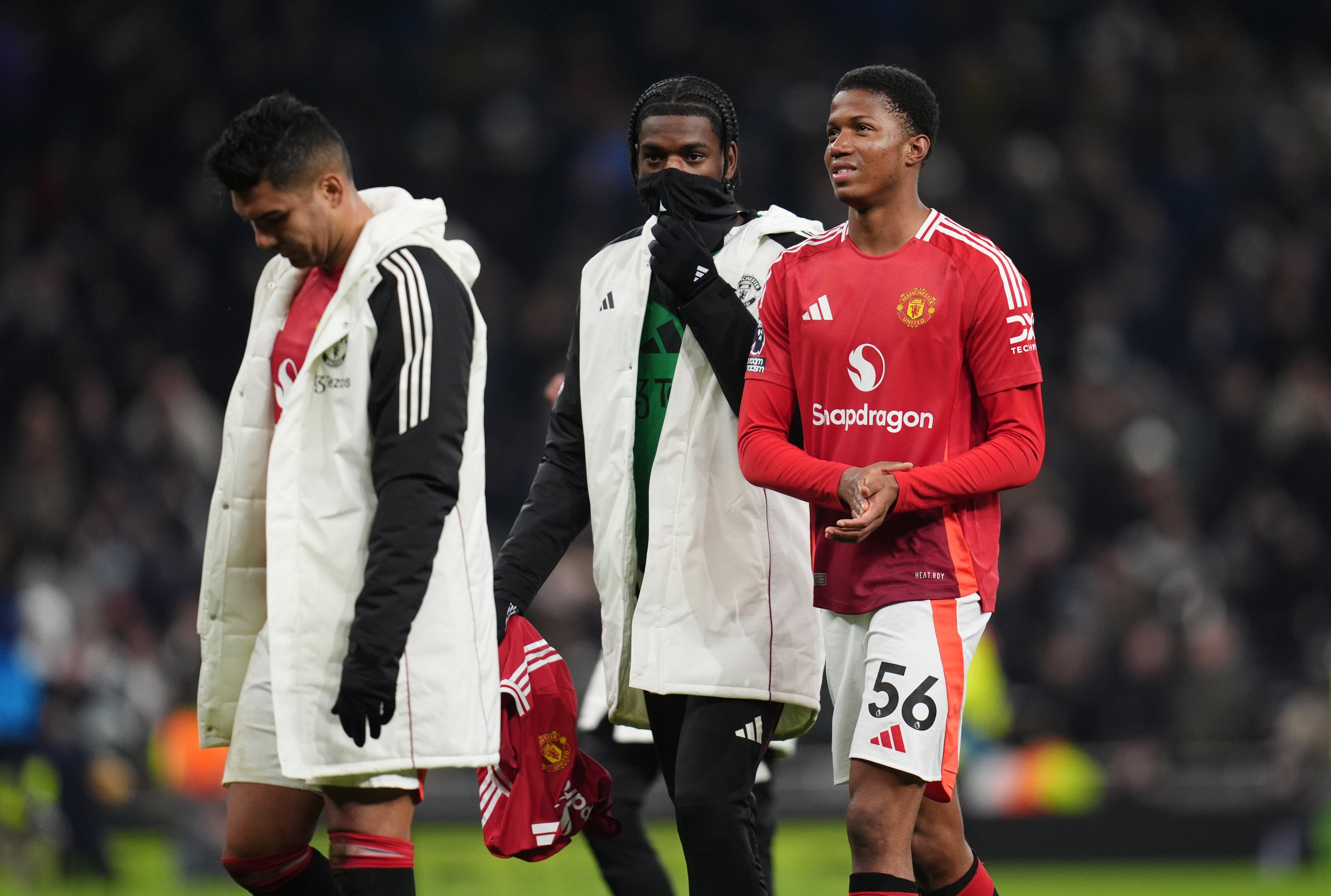Chido Obi (right) made his debut but was the only substitute used from a youthful bench (John Walton/PA)