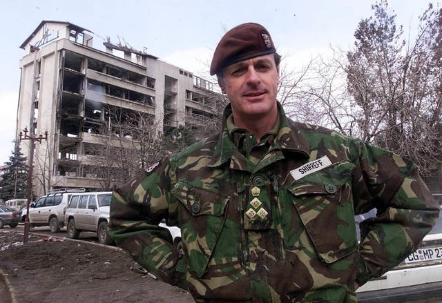 <p>General Sir Richard Shirreff in Kosovo, where he was commander of the 7th Armoured Brigade</p>