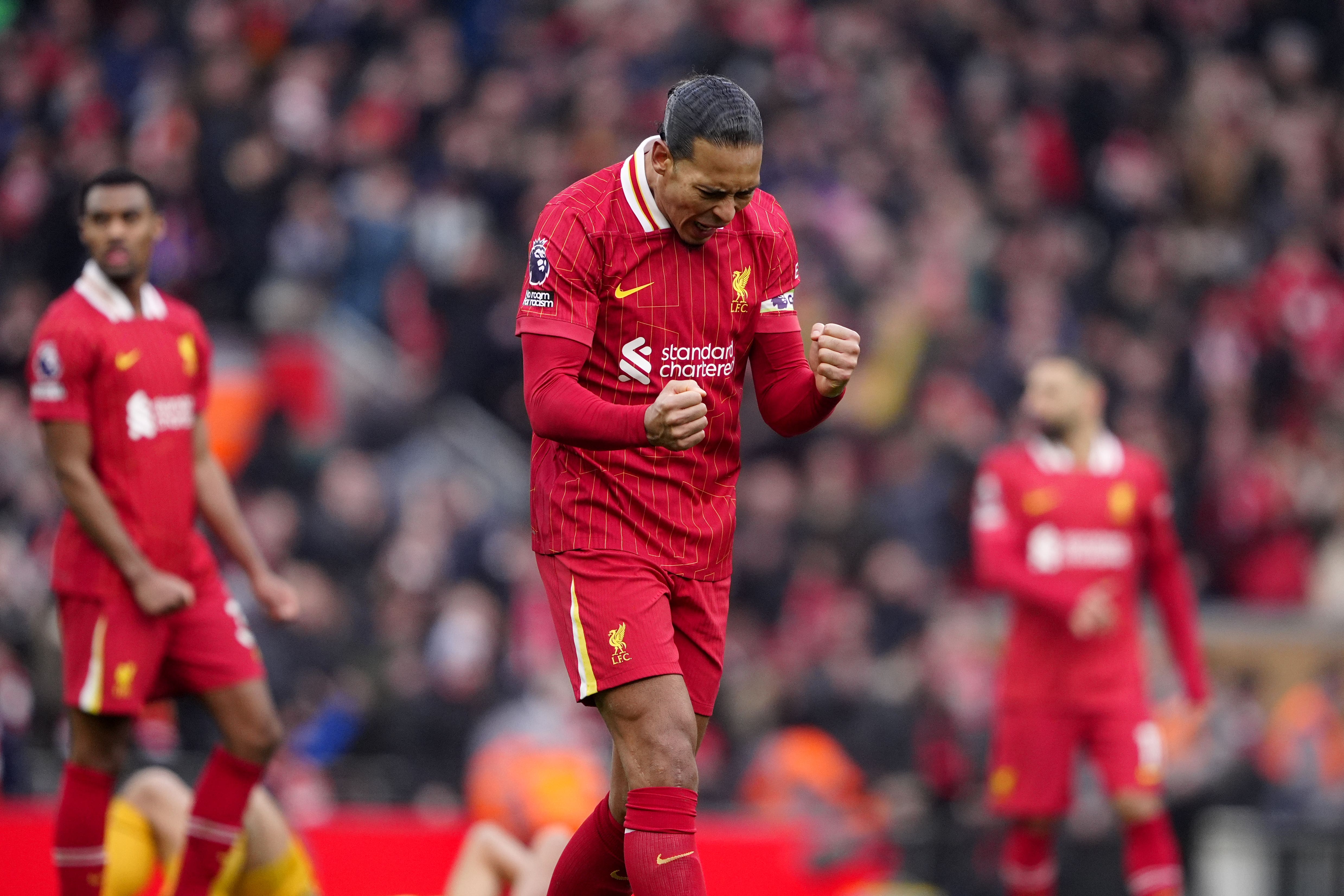 Virgil van Dijk helped Liverpool beat Wolves (Peter Byrne/PA)
