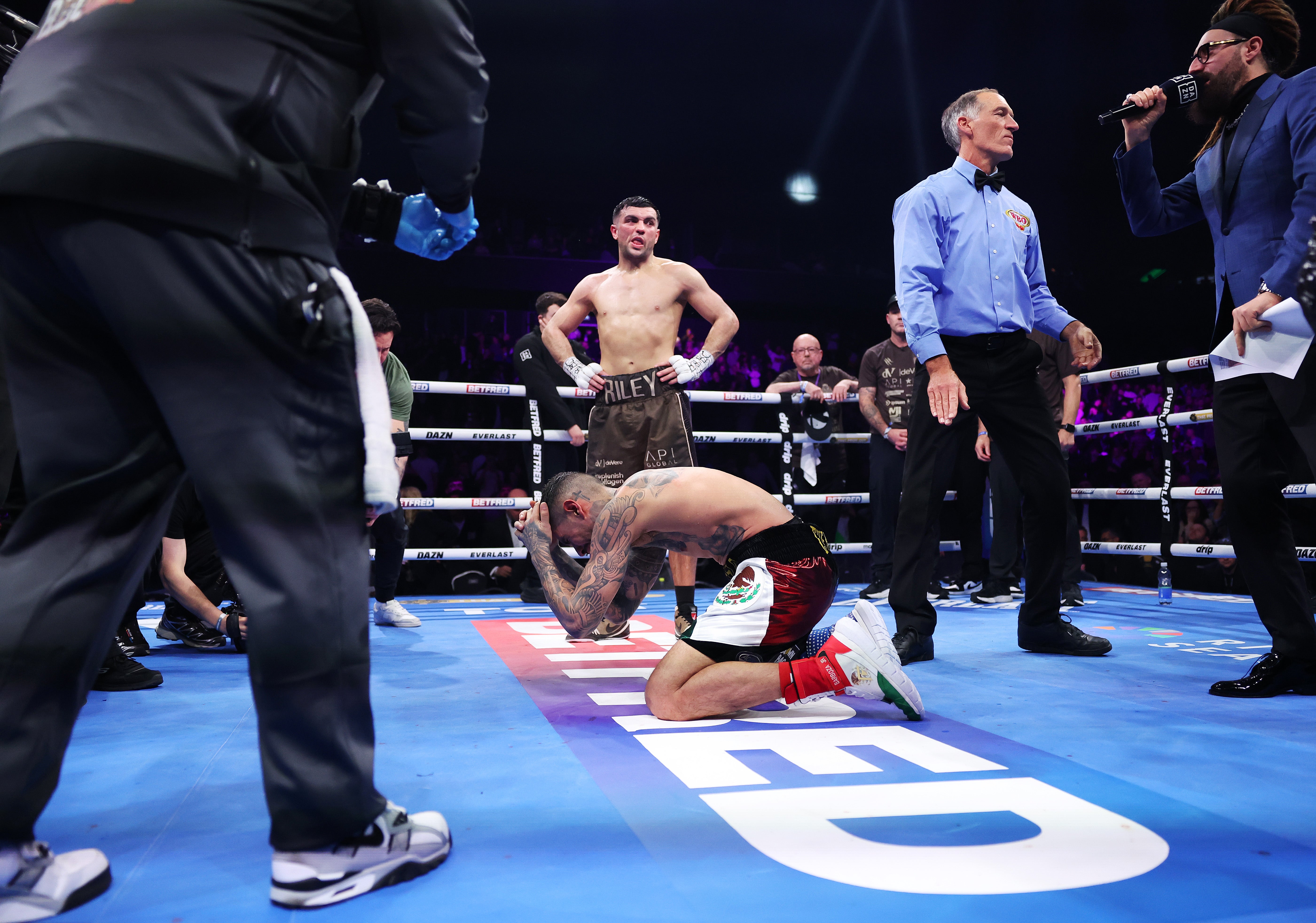 Jack Catterall (above) reacts to his split-decision defeat by Arnold Barboza Jr