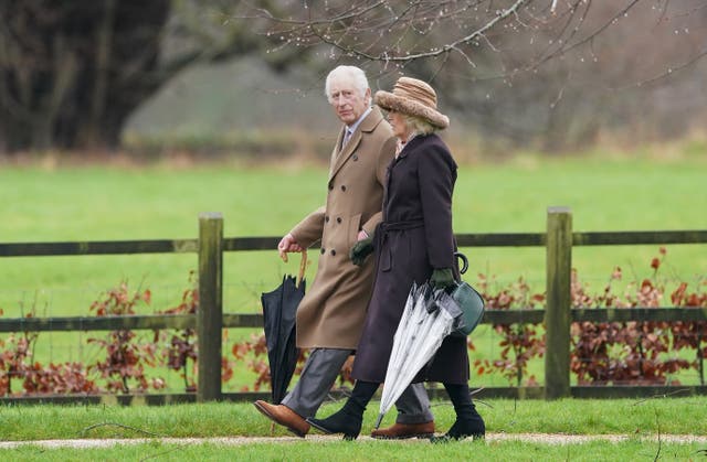 <p>King Charles and Queen Camilla at the Sandringham estate in Norfolk </p>