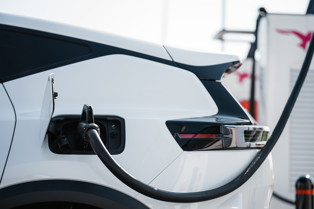 <p>The Polestar 3 charging at a public station</p>