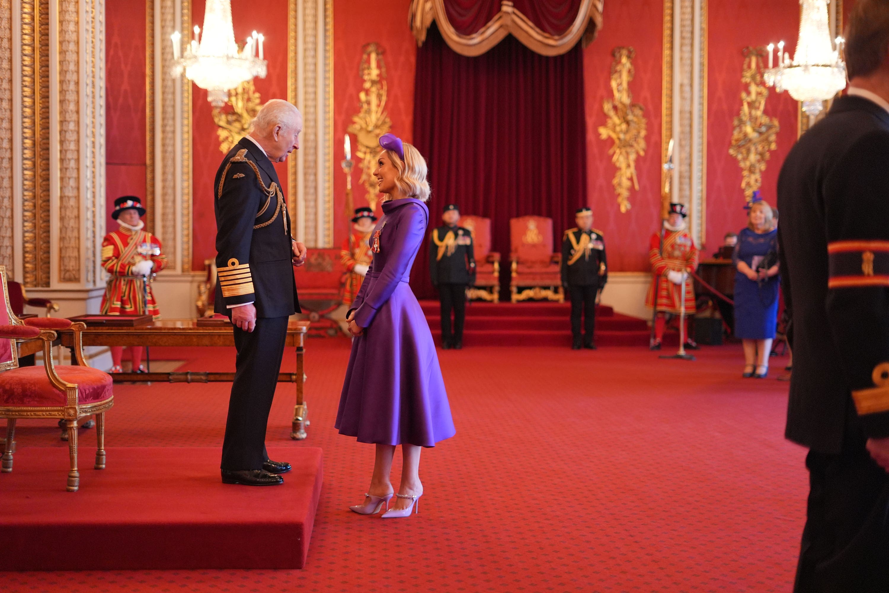 Amy Dowden was honoured at Buckingham Palace on Tuesday (Jordan Pettitt/PA)