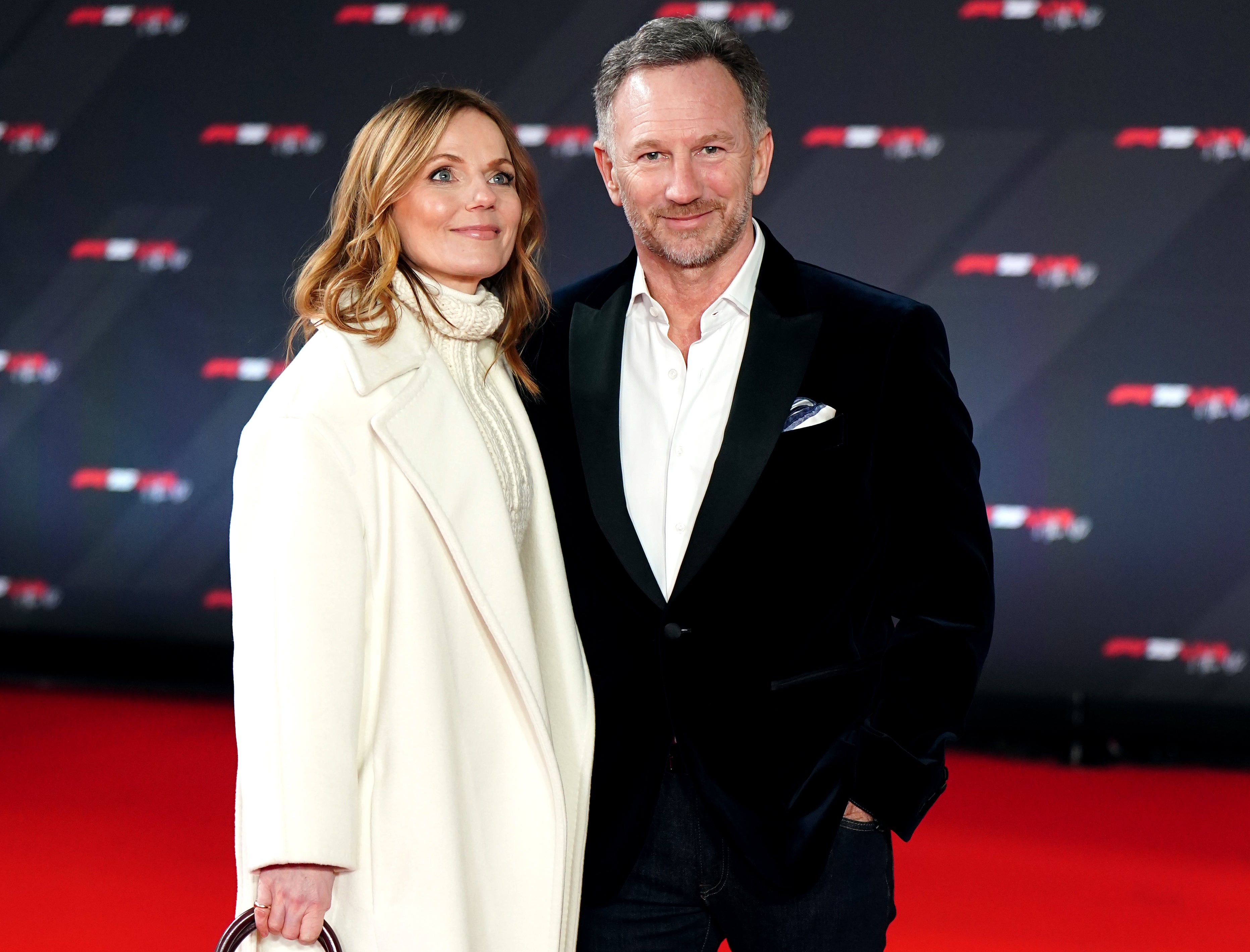 Christian Horner was accompanied by his wife Geri at the F1 75 Live launch event (Zac Goodwin/PA)