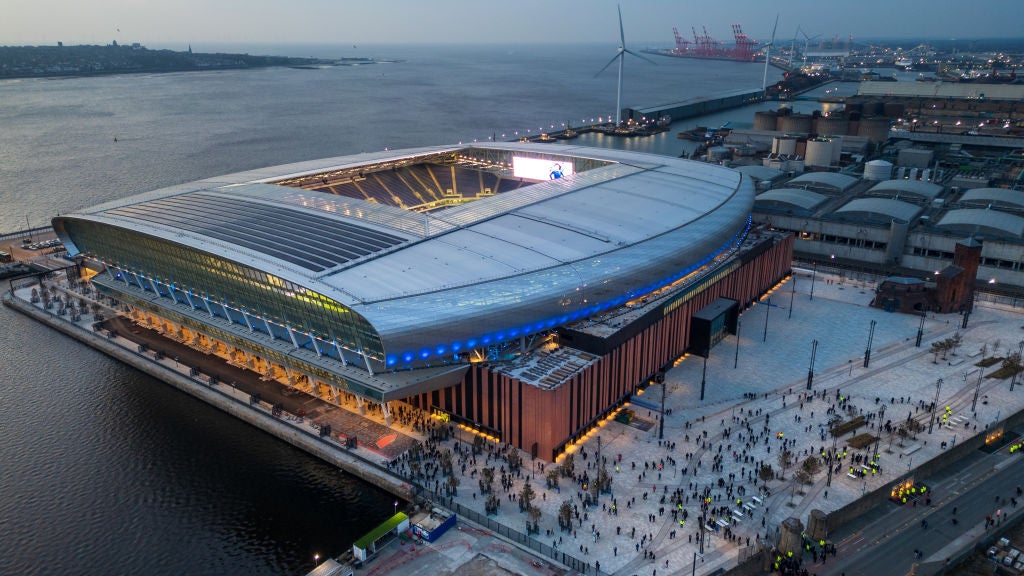The stadium is built on the Liverpool waterfront