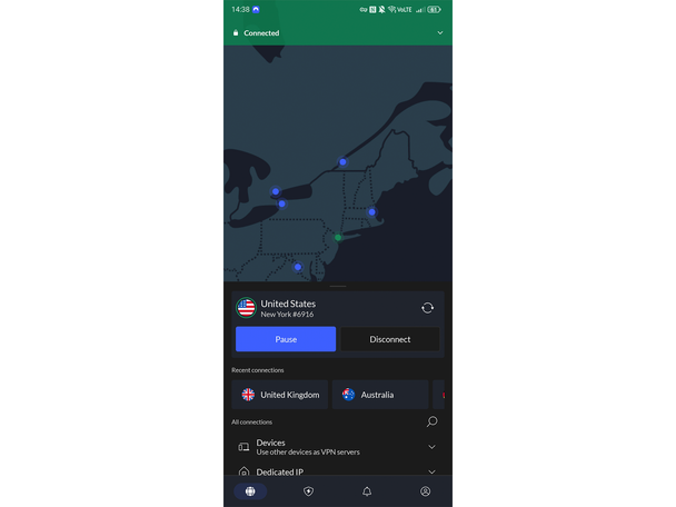 NordVPN screenshot indybest