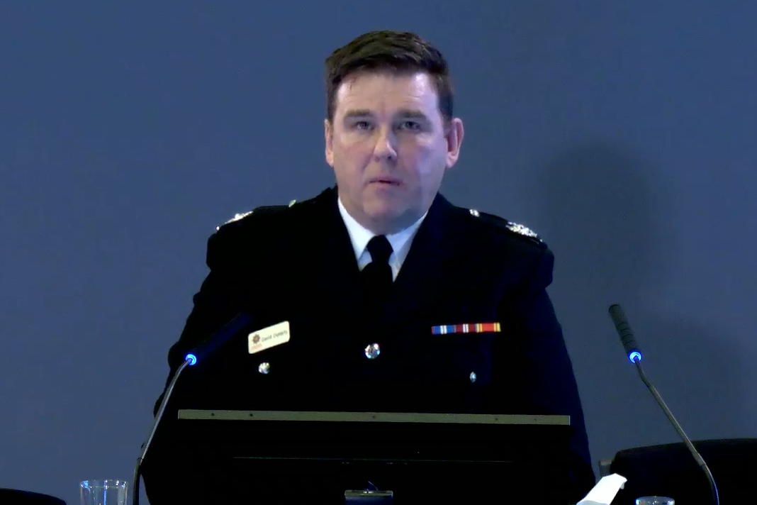 NIFRS area commander David Doherty gave evidence to the Omagh Bombing Inquiry on Wednesday (Omagh Bombing Inquiry/PA)