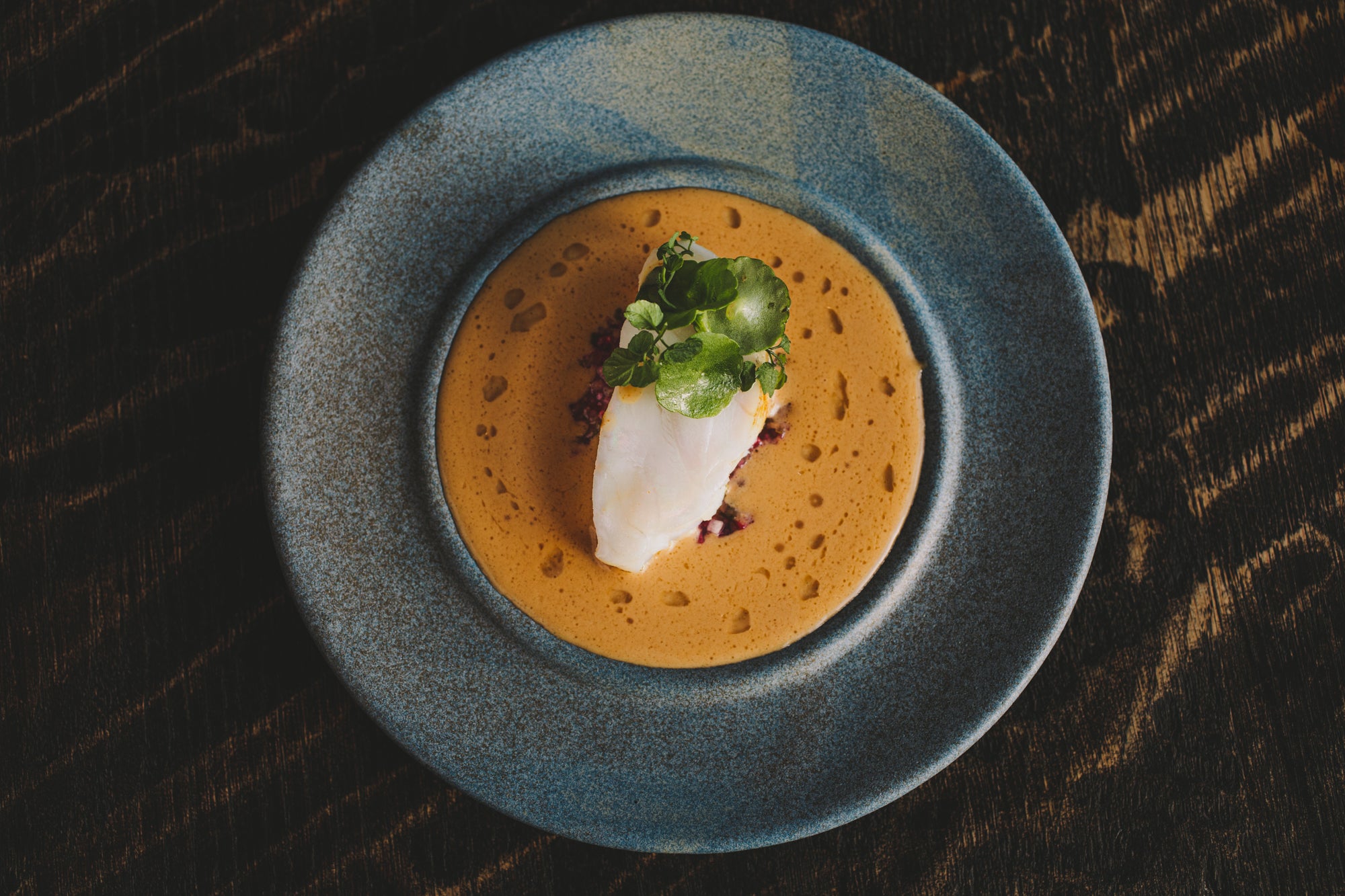 A monkfish, tomato and crab dish at Grace & Savour