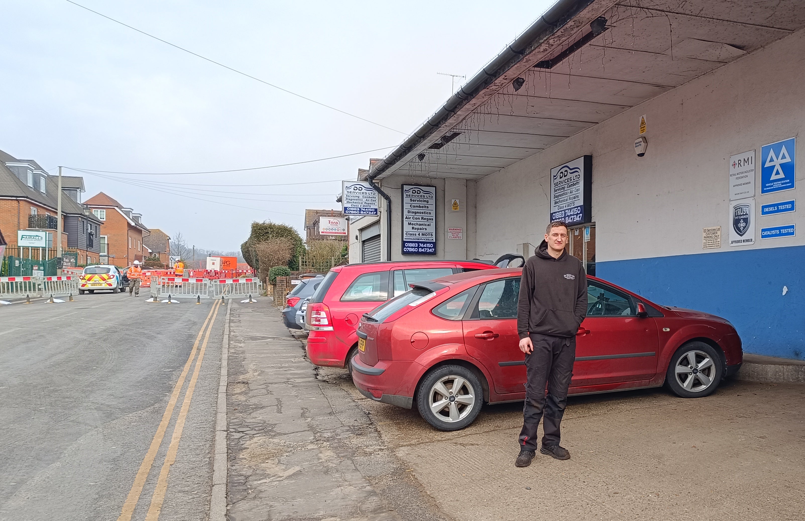 Shane Fry, 34, owner of a garage near to the scene, is worried about keeping his business open