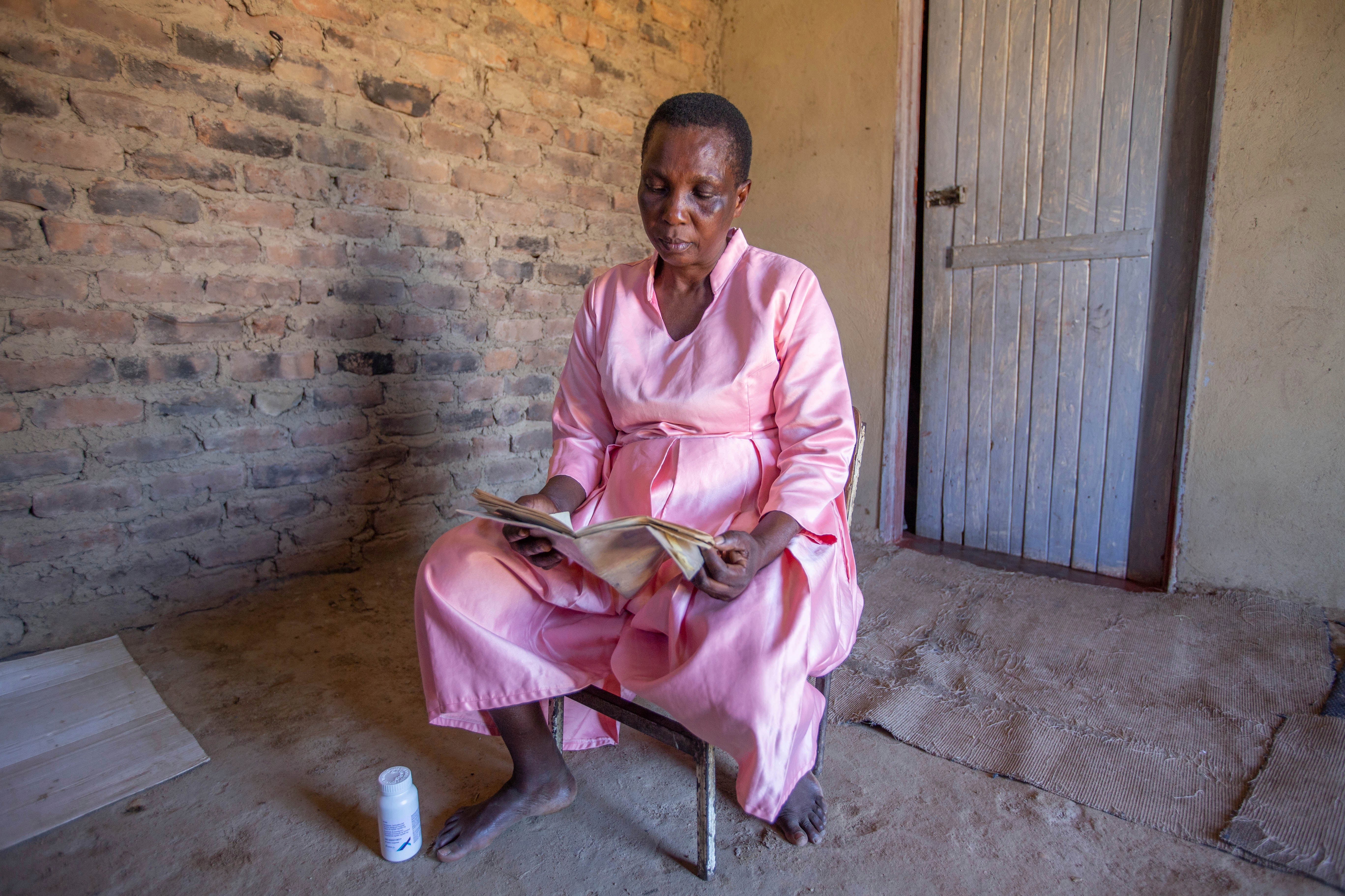 A patient with her HIV medication in Zimbabwe