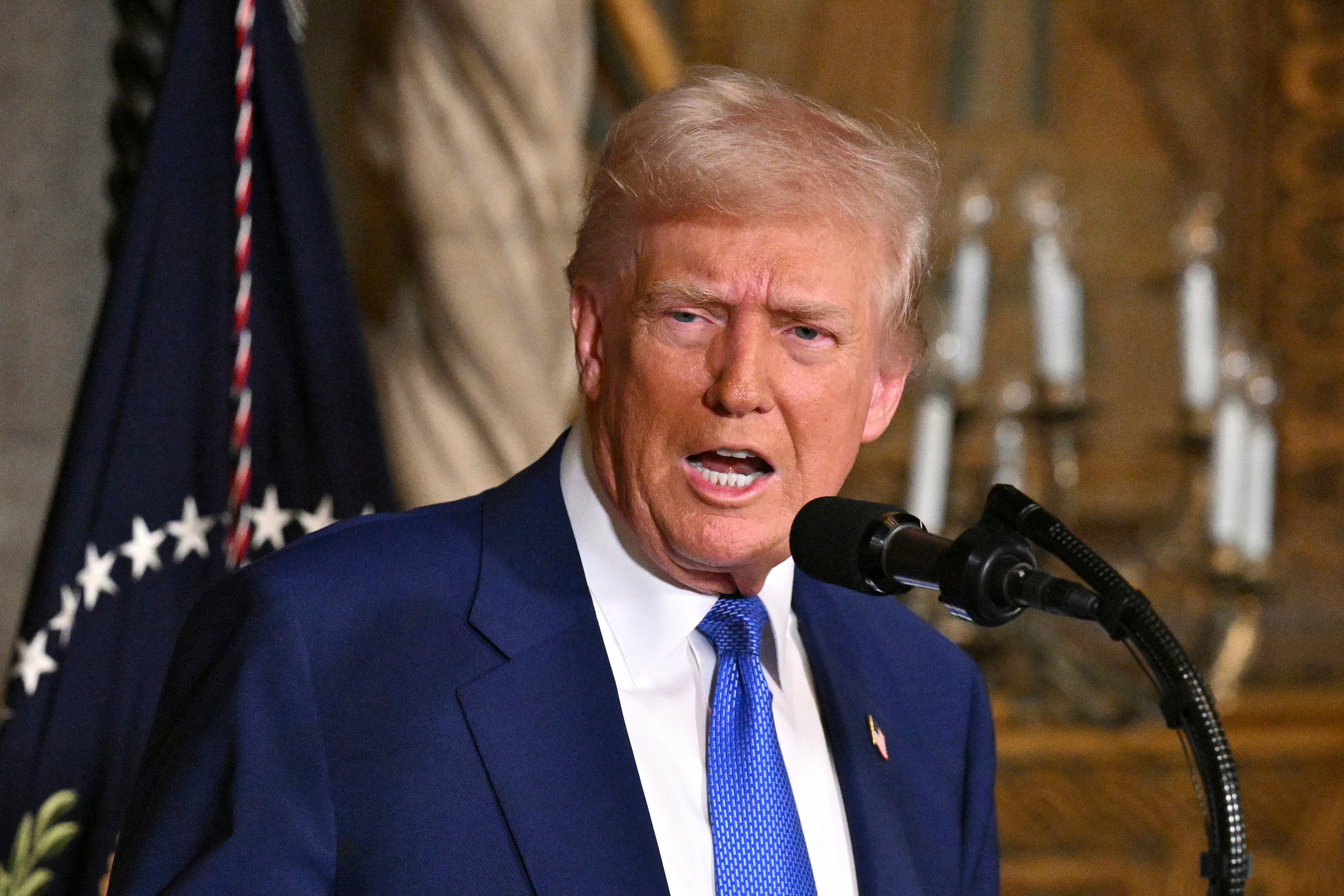 Donald Trump claimed Ukraine’s President Volodymyr Zelensky was a ‘dictator’ in a social media tirade (Pool via AP)