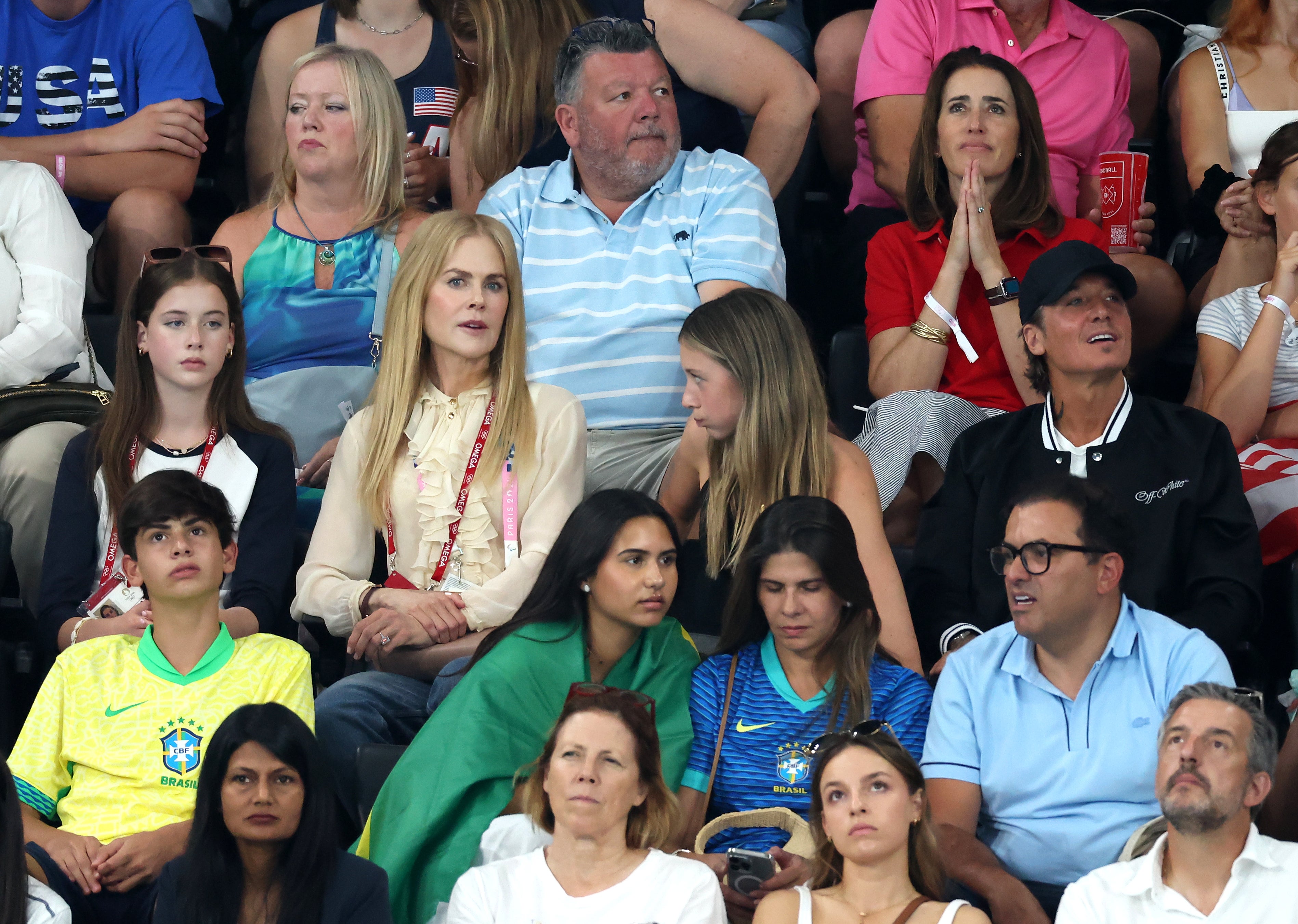 Nicole Kidman, Keith Urban and their daughters Faith and Sunday Rose at the Olympic Games Paris 2024