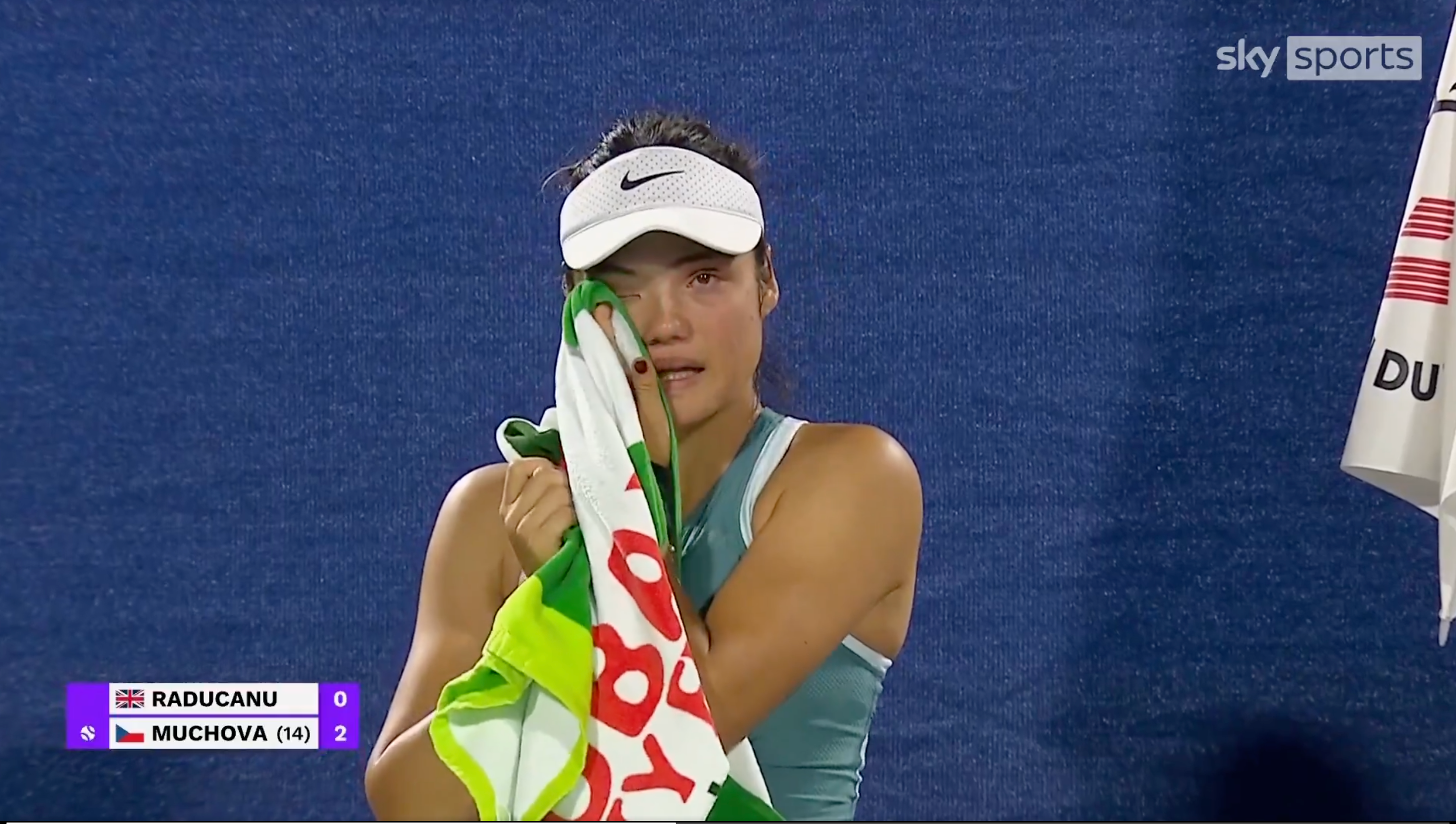 Emma Raducanu is visibly upset after a man displayed 'fixated behavior' towards her in Dubai