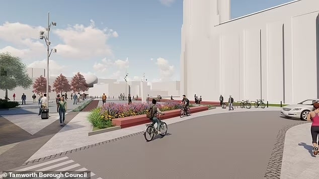 The plans for a flowerbed put forward by Tamworth Borough Council