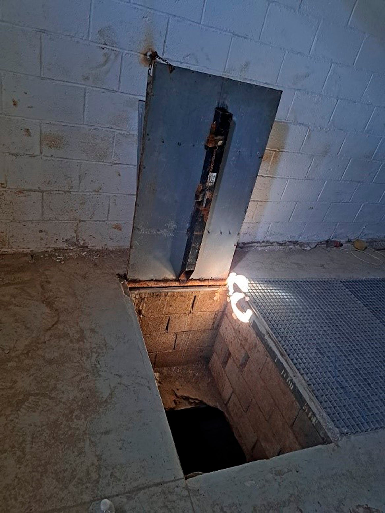 The tunnel was hidden by a trapdoor