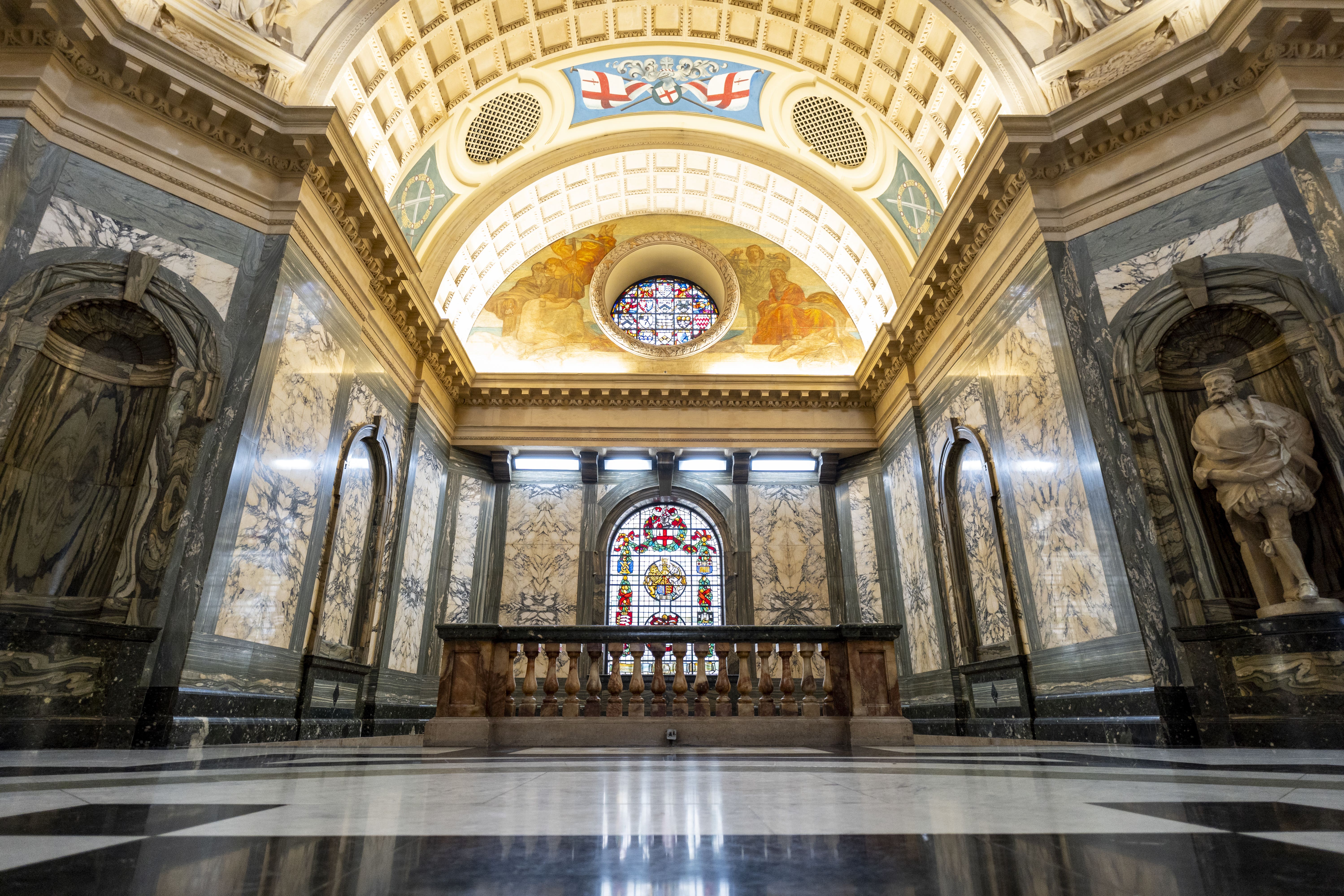 A domed roof in the Grand Hall of the Old Bailey, central London (Jordan Pettitt/PA)