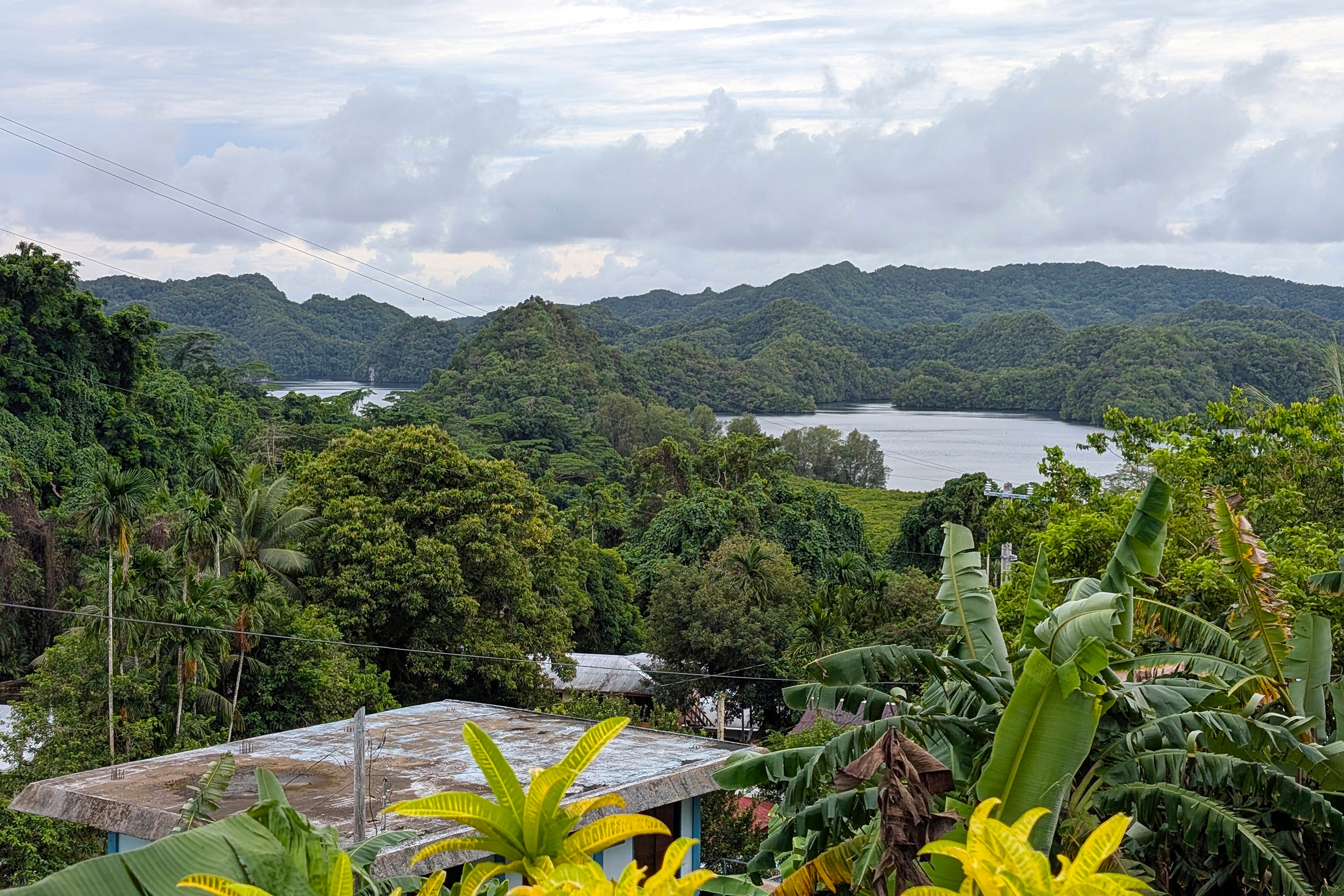 A view of neighbouring islands from Koror Island, Palau.