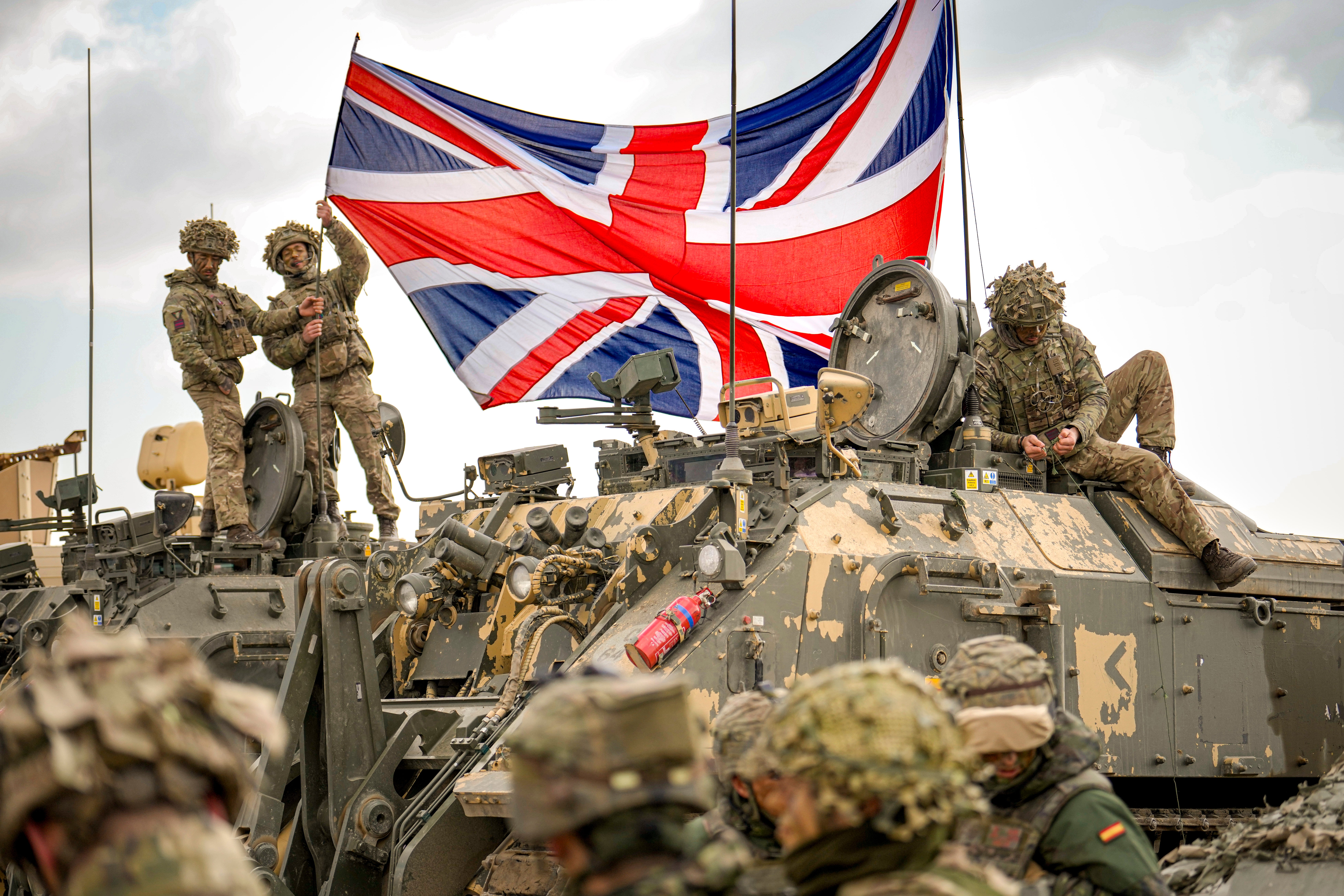 British troops take part in a Nato exercise in Romania on Wednesday