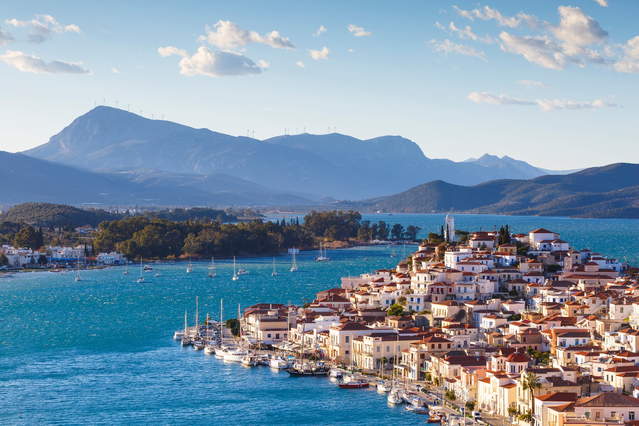 Poros is a peaceful island filled with neoclassic architecture and surrounded by picturesque beaches and pine forests