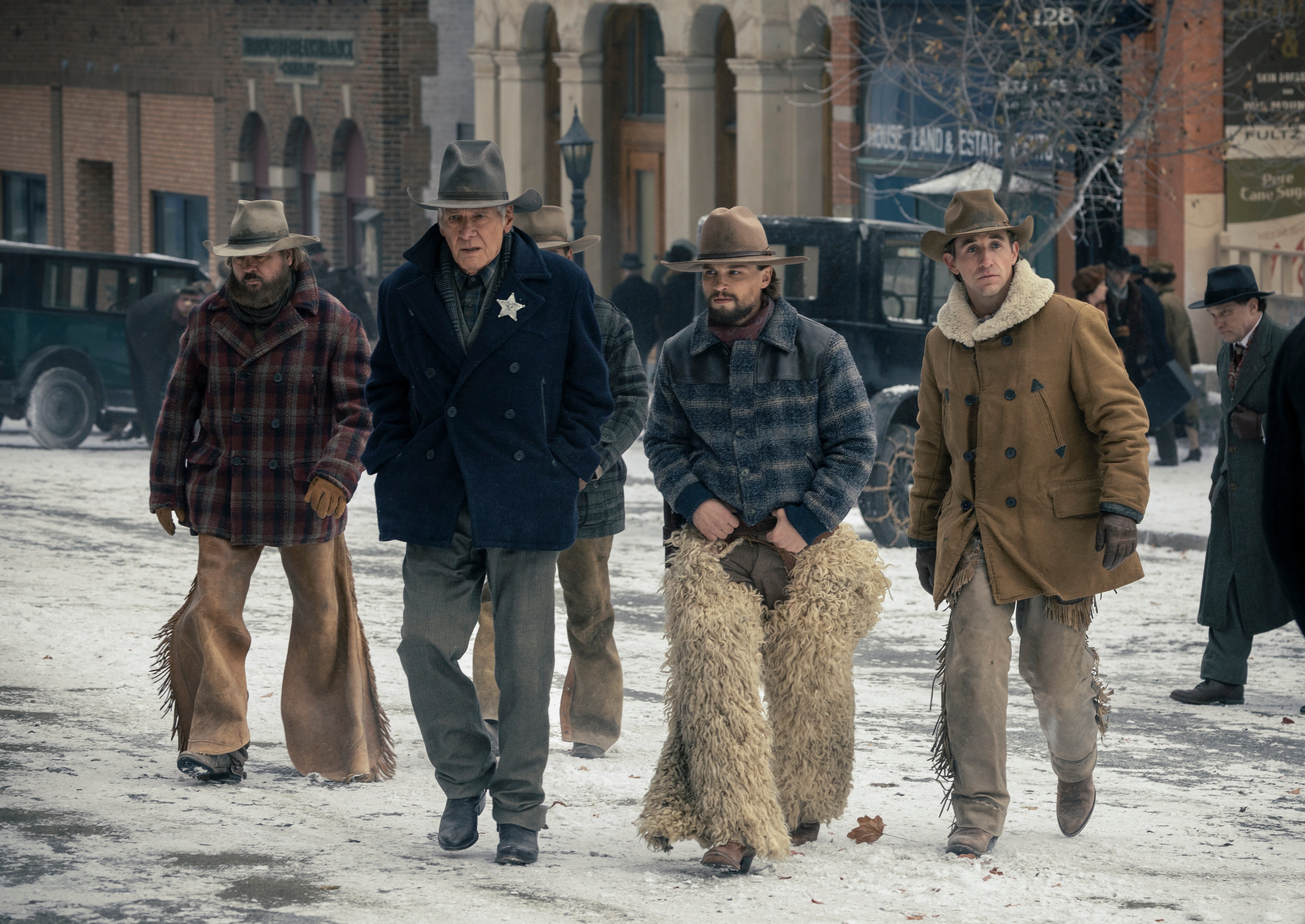 The boys are back in town: Ford and his posse hit the streets of Bozeman, Montana