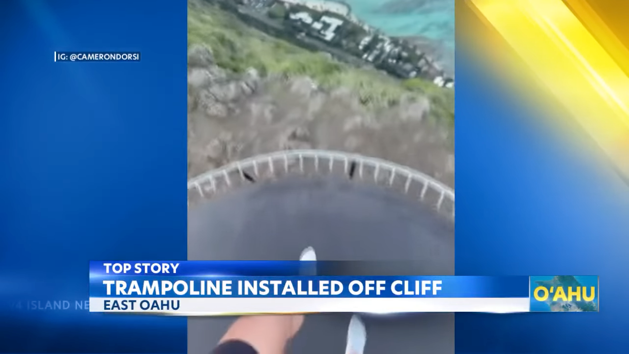 Dorsi was back-flipping next to a 200-meter drop on the close Hawaii trail