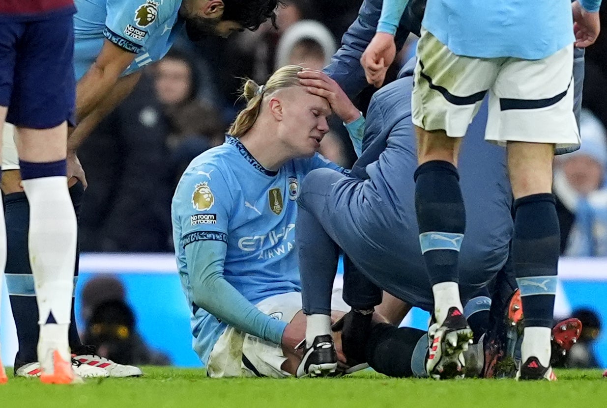 Erling Haaland was injured against Newcastle (Martin Rickett/PA)