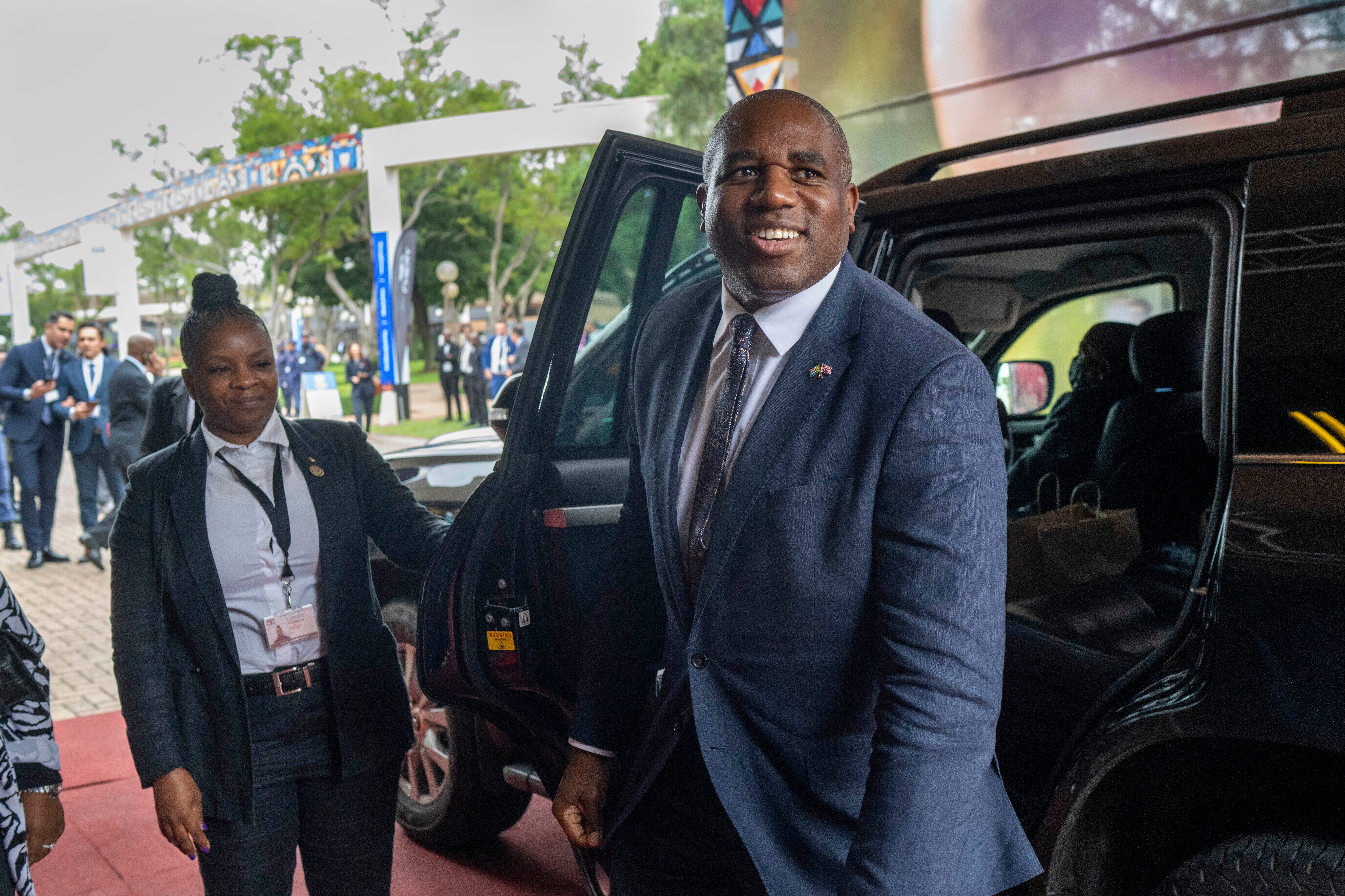 Foreign Secretary David Lammy arriving for the opening session of the G20 foreign ministers meeting in Johannesburg