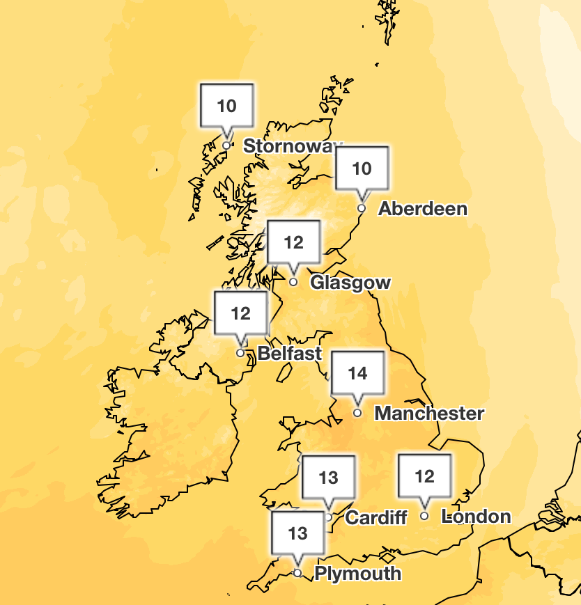Temperatures have risen to above average double digits for this time of the year