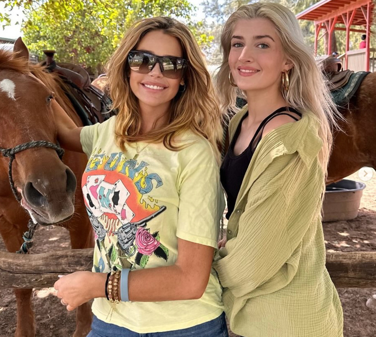 Sami Sheen, right, alongside her mother Denise Richards. The pairs will feature in a new reality show alongside her sisters and father Charlie Sheen.