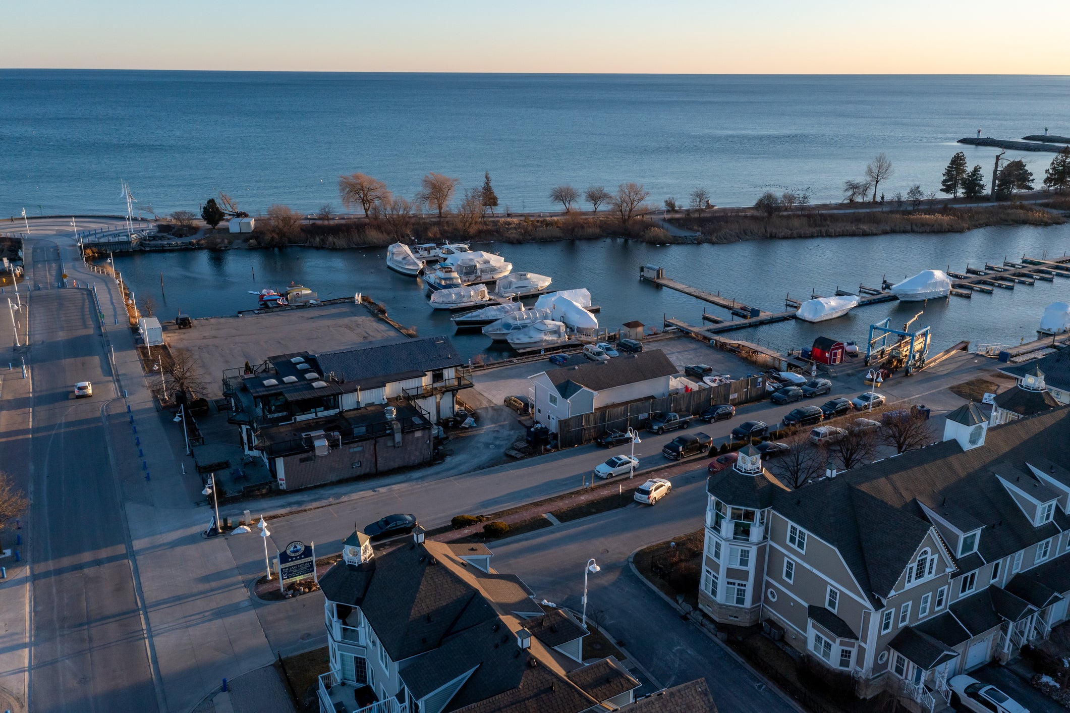 Beachfront Park in Pickering in winter, Ontario, Canada