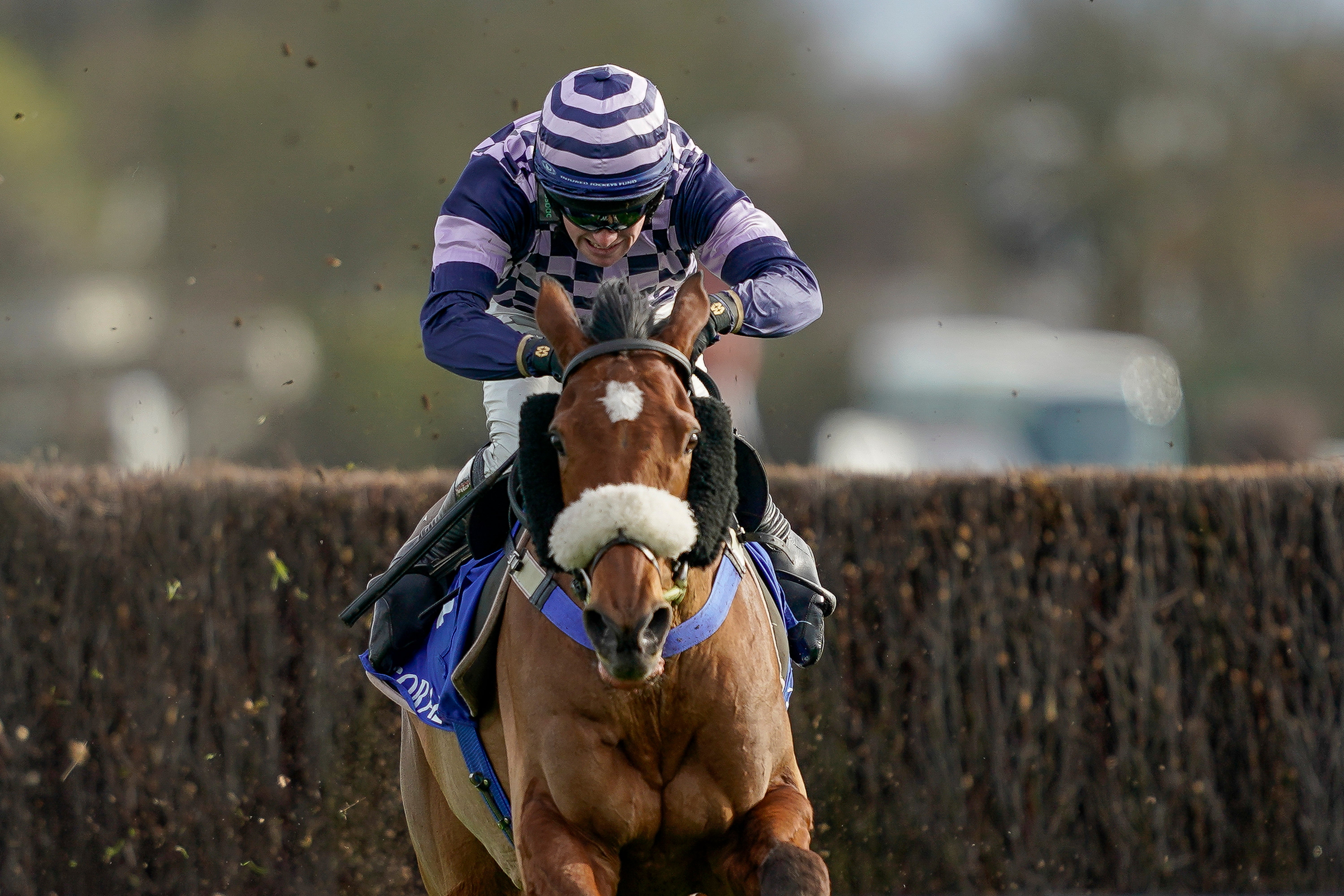 Stan Sheppard riding Blow Your Wad at Kempton Park Racecourse