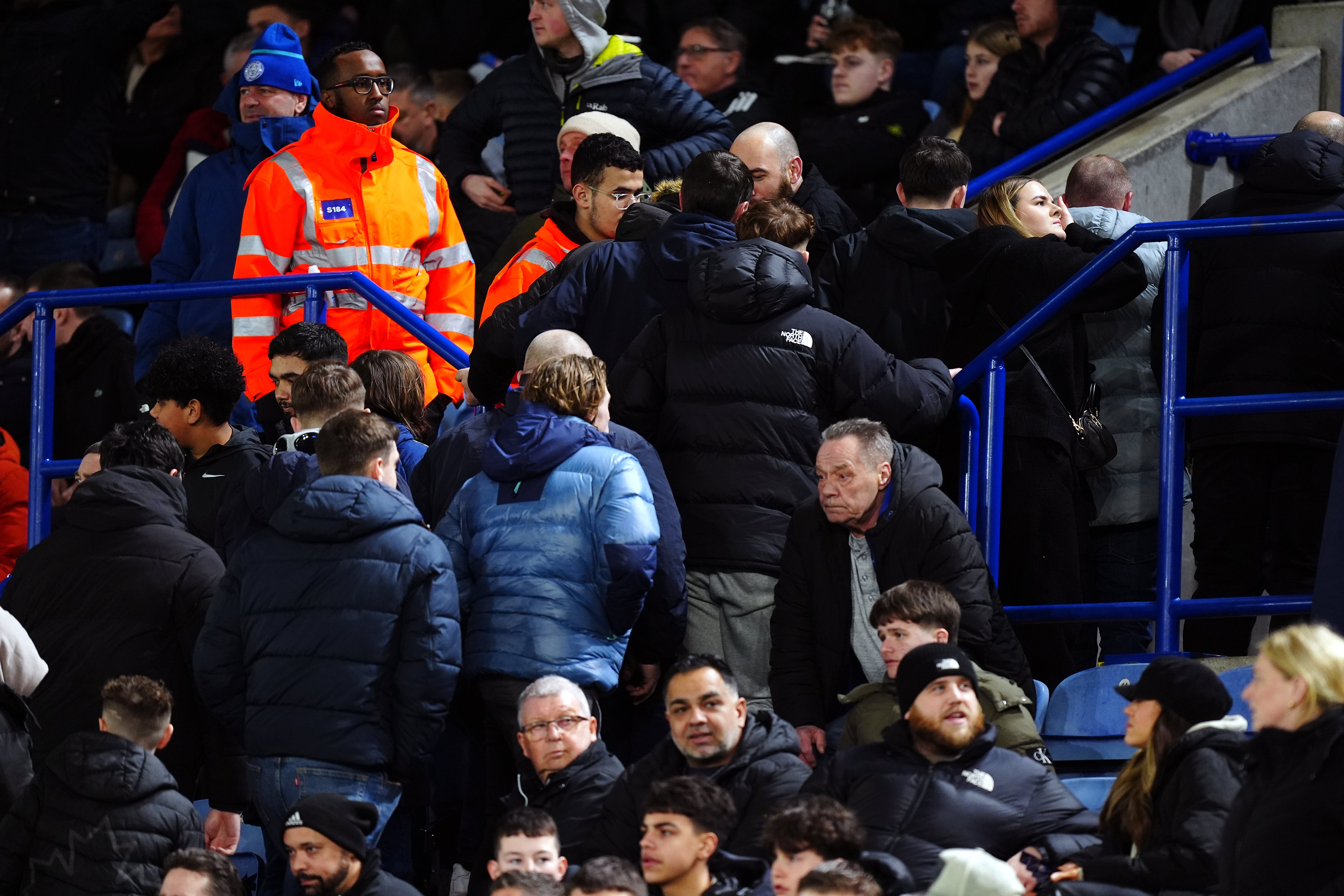 Leicester fans headed for the exits when the third goal went in (Mike Egerton/PA)