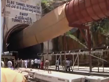 Tunnel collapses in Telangana, India