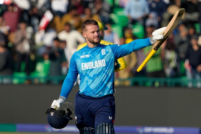 Ben Duckett underpinned England’s 351 for eight against Australia (K.M. Chaudary/AP)