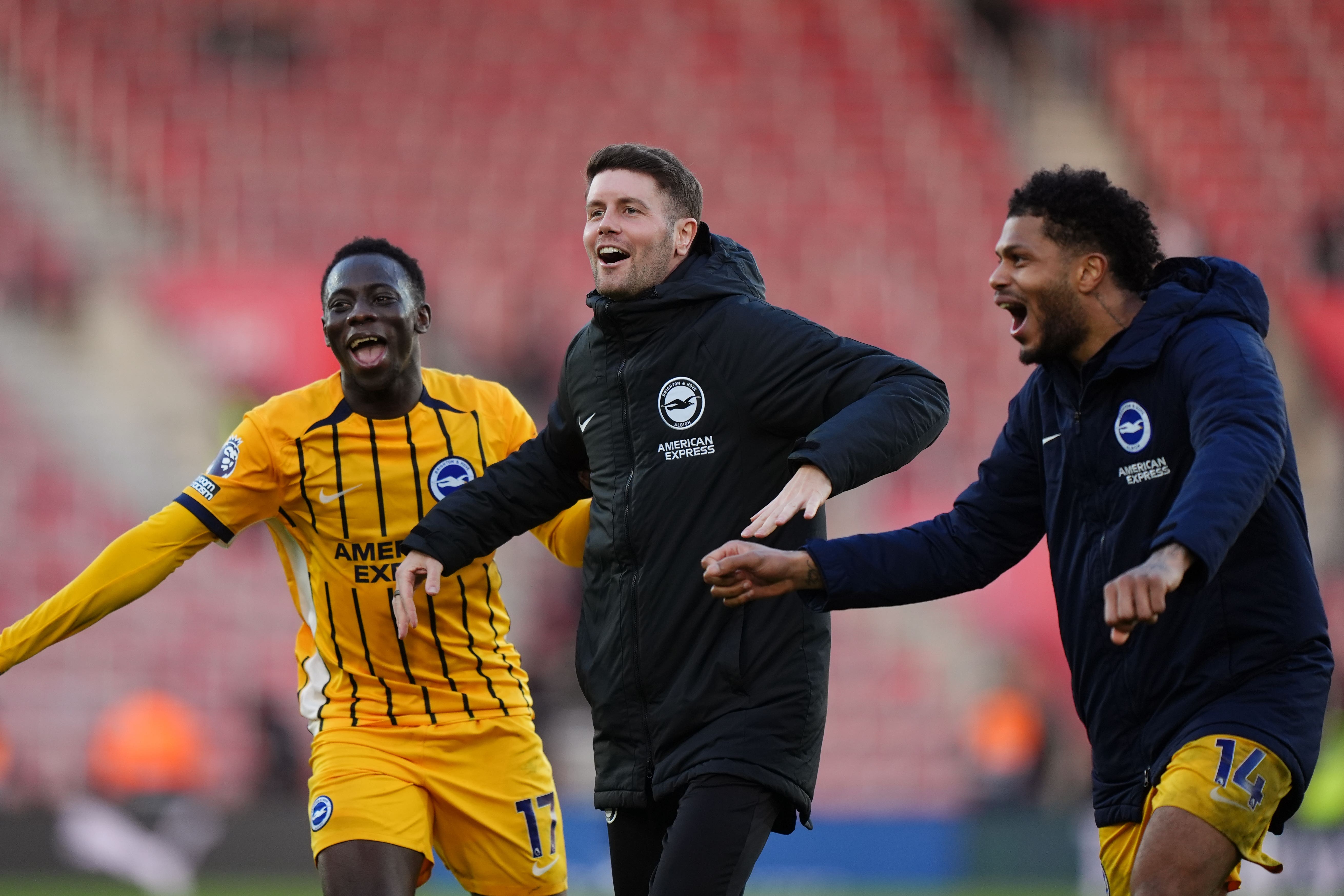 Fabian Hurzeler (centre) felt his side should have recorded a bigger win (Zac Goodwin/PA)