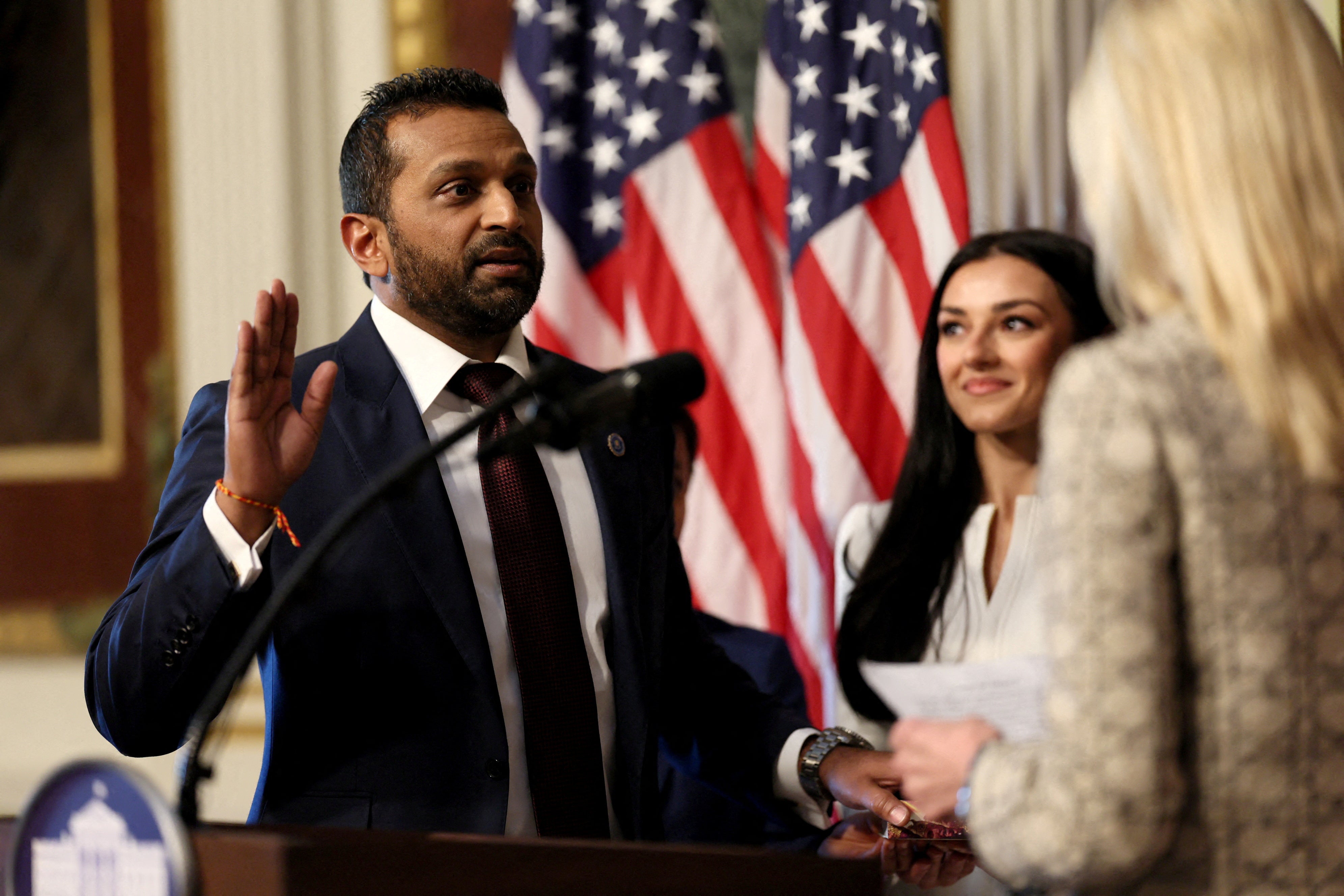 Kash Patel is sworn in as FBI director by US Attorney General Pam Bondi