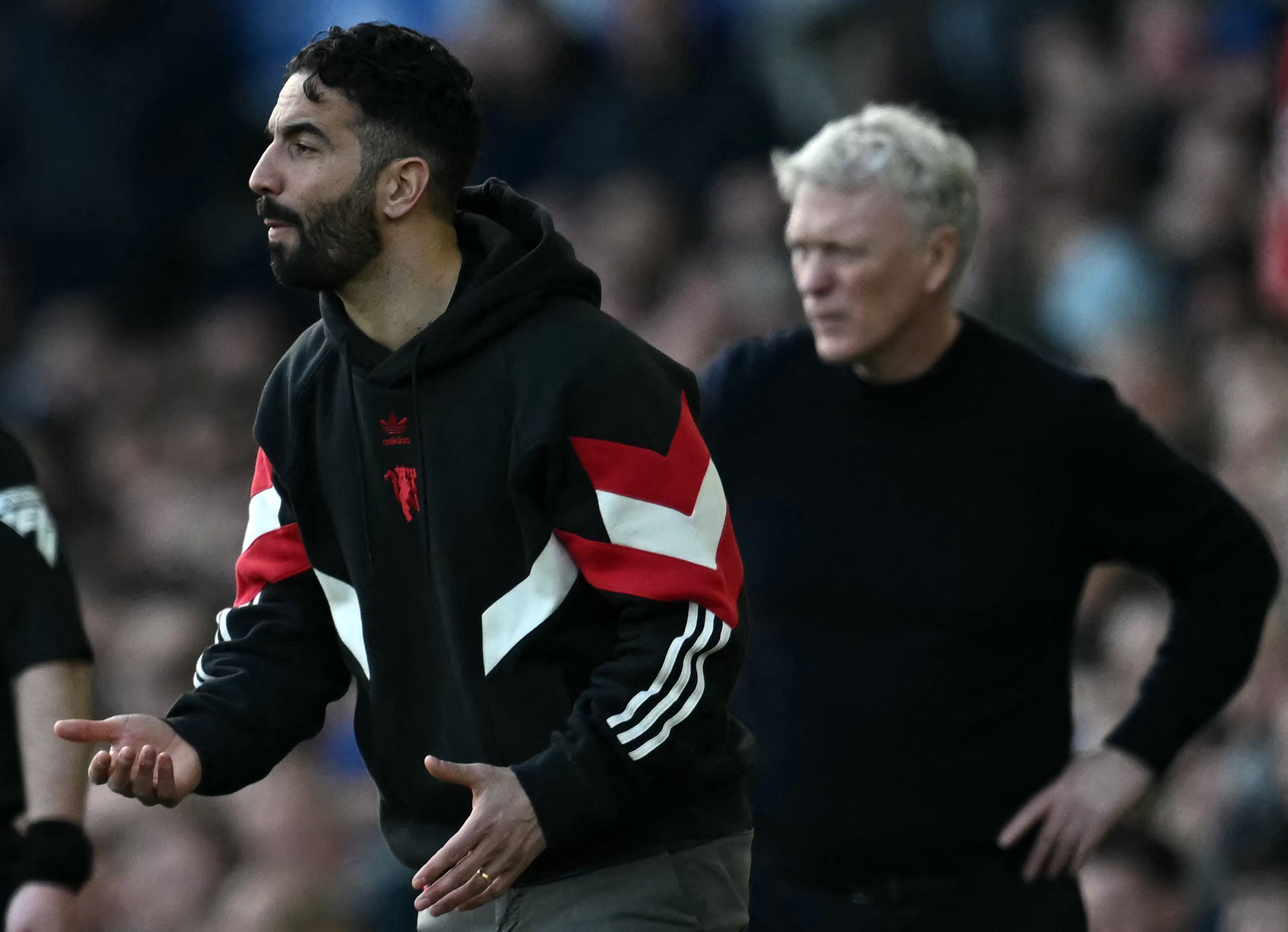 Former Man Utd boss David Moyes (right) has rejuvenated the Toffees, drawing comparisons with Amorim's efforts at Old Trafford