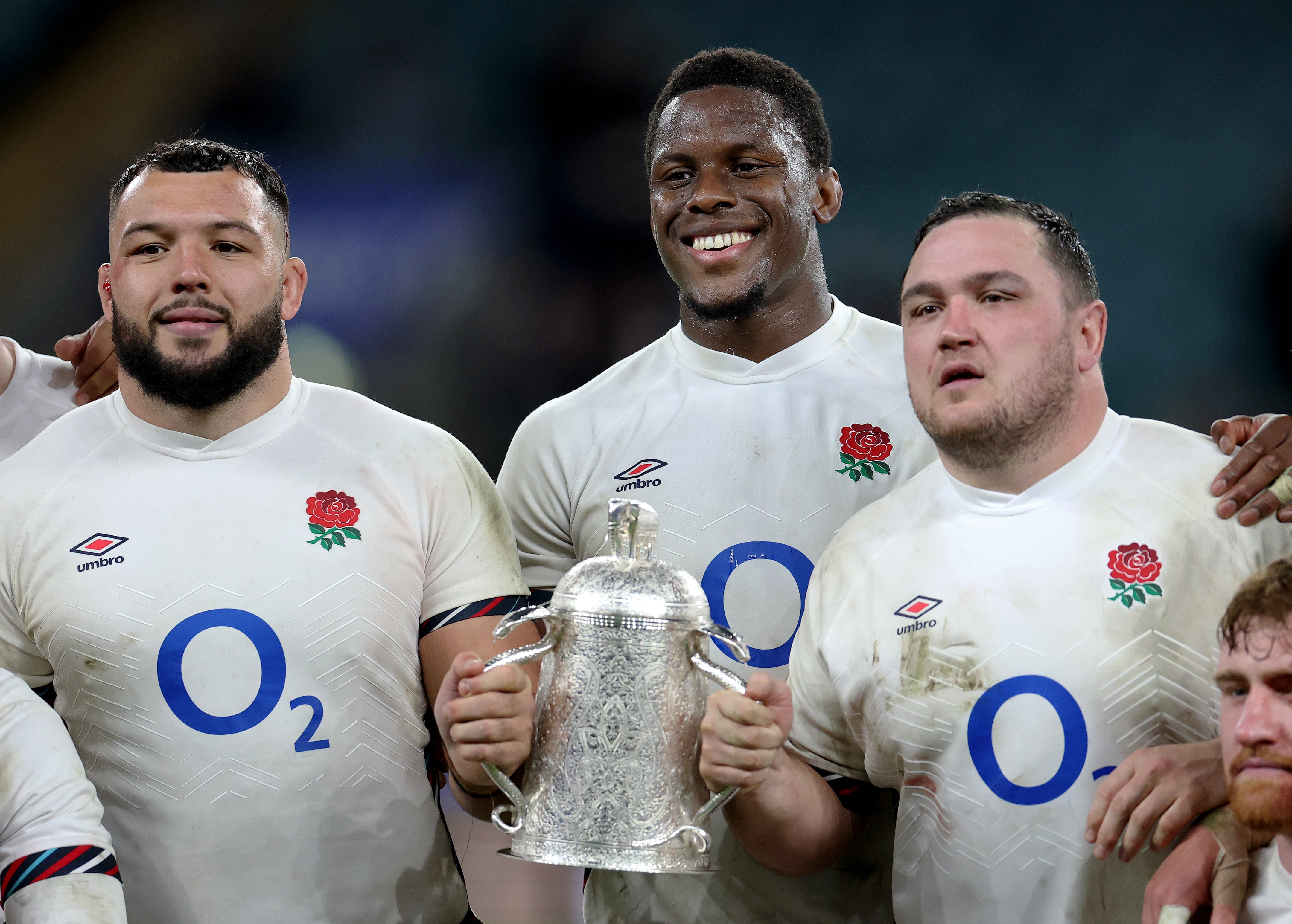 Ellis Genge (left) helped England win the Calcutta Cup against Scotland