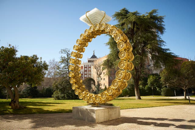 <p> Joana Vasconcelos in Liria Palace</p>