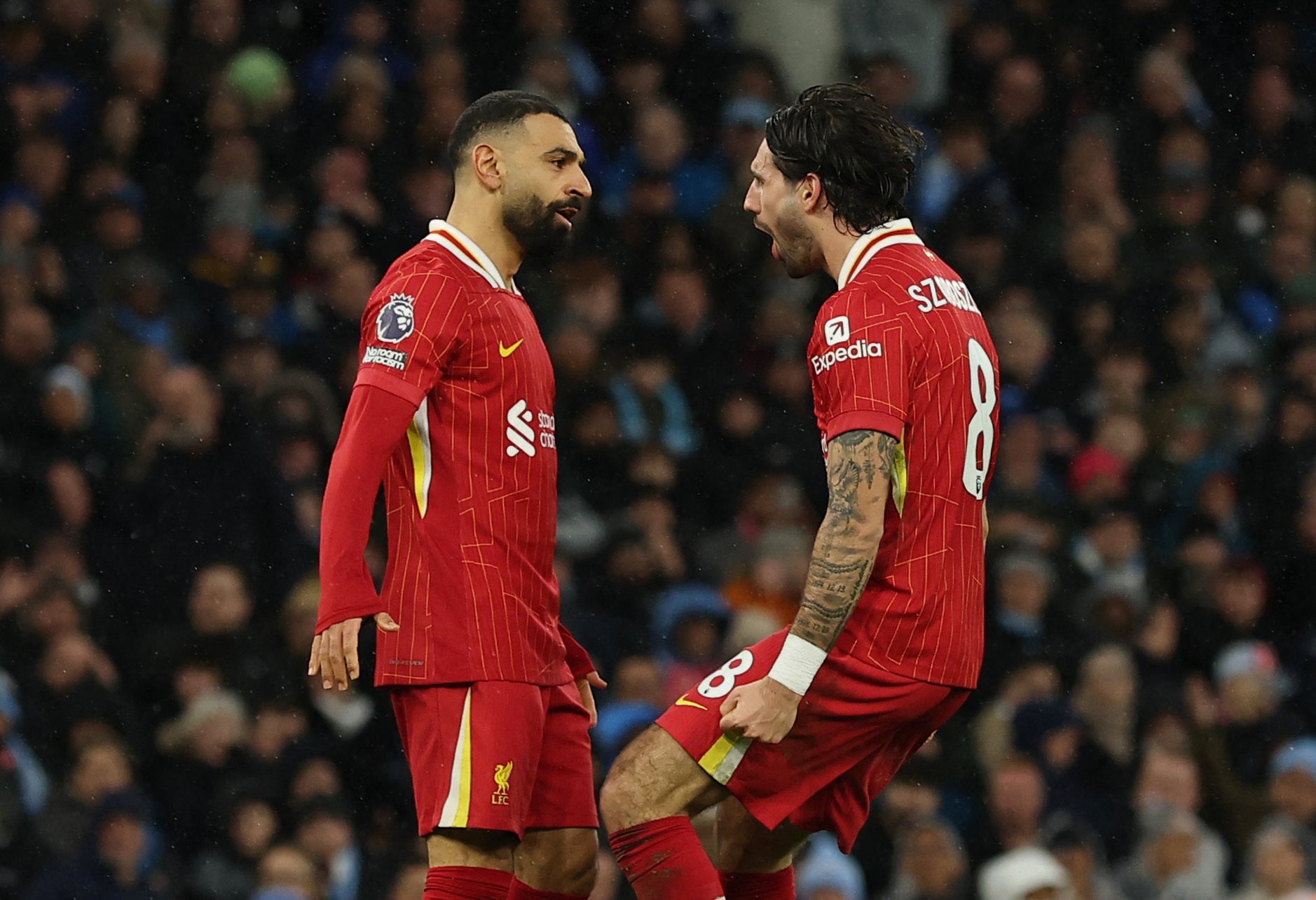 Szoboszlai emulated Mo Salah with a goal and an assist in Liverpool’s 2-0 win over Man City