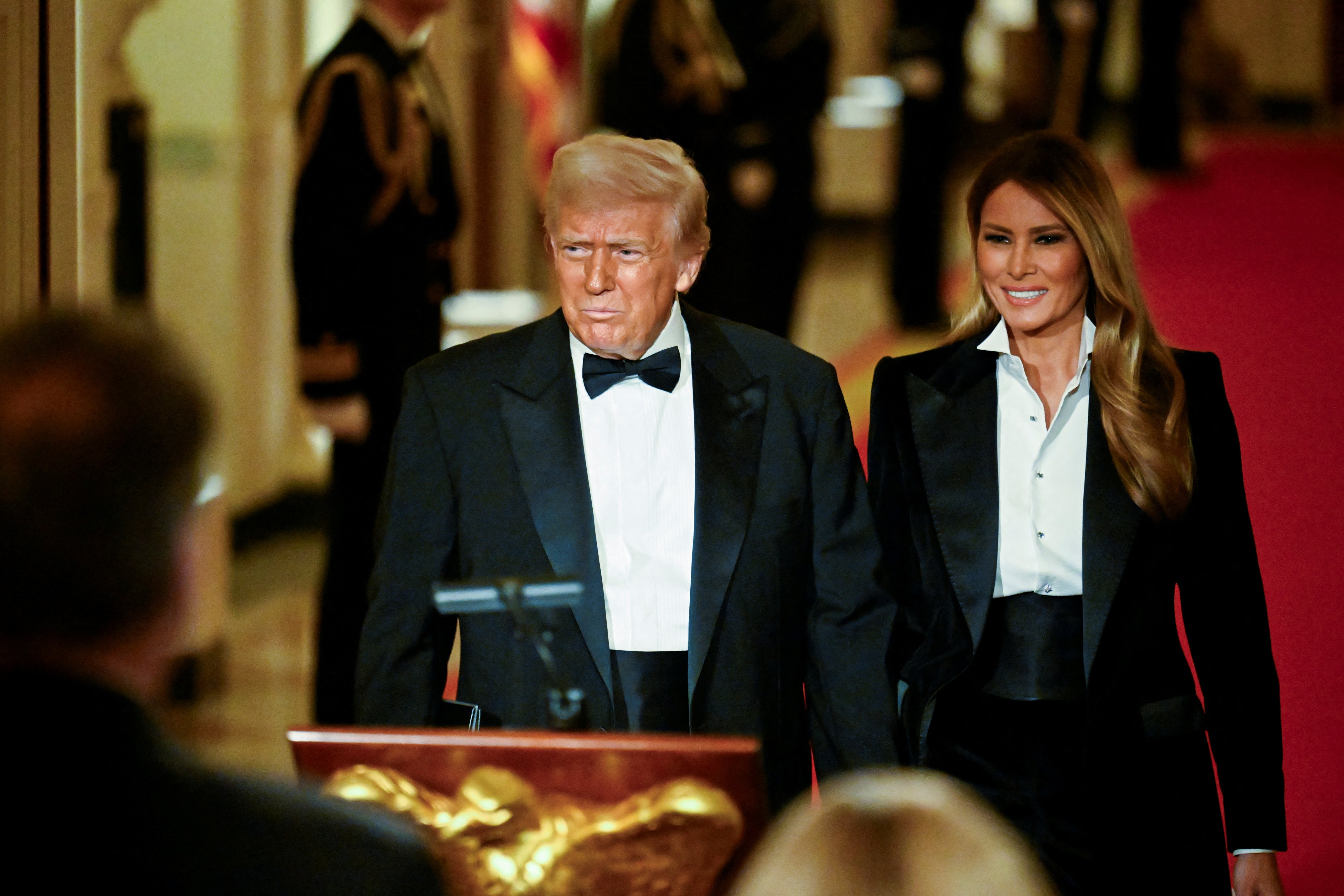 Twinning: Donald and Melania wore matching tuxedos to the National Governor’s Association annual dinner on February 22