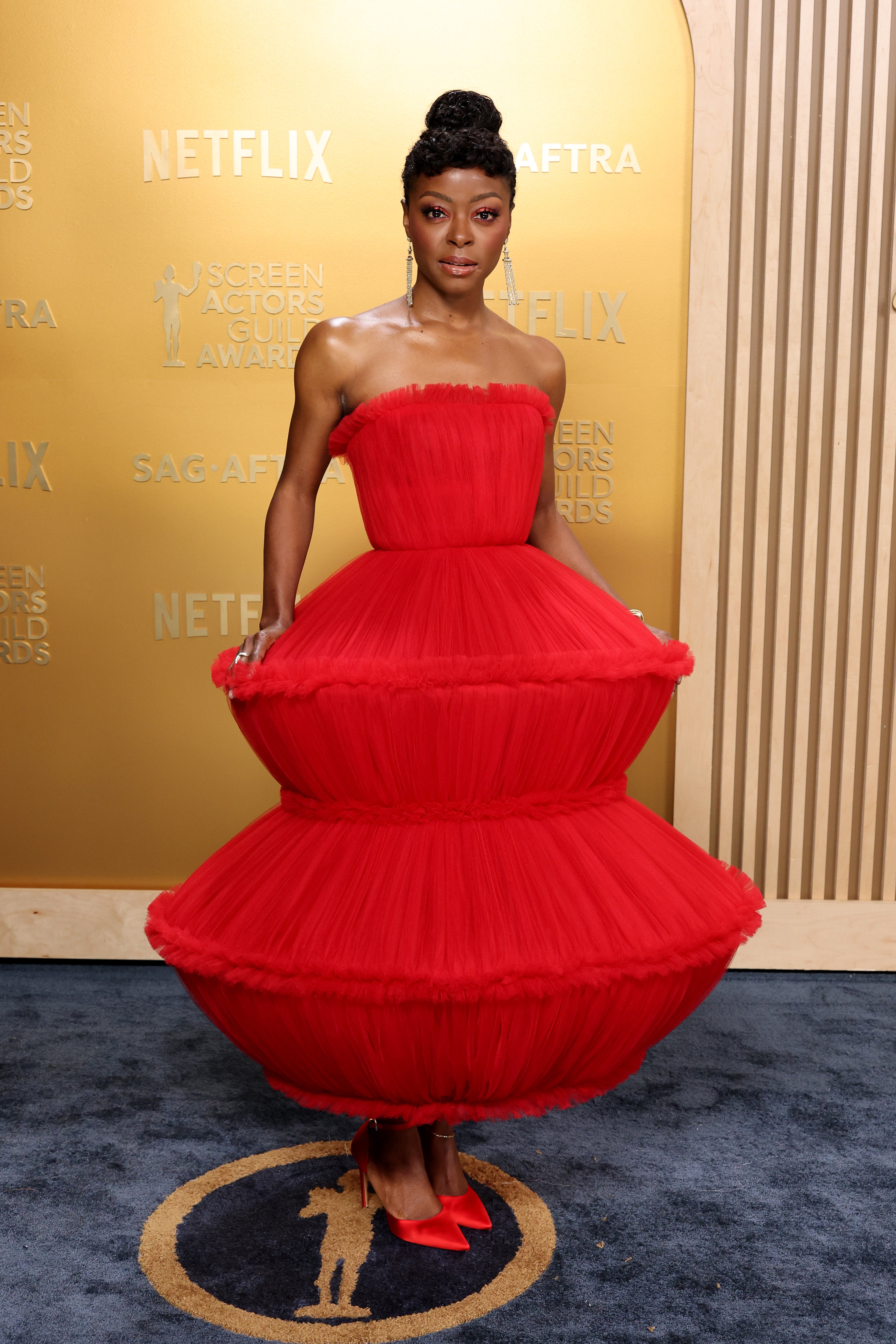 Deadwyler showed up wearing a Louis Vuitton gown, but some on social media compared it to a plunger or lampshade.