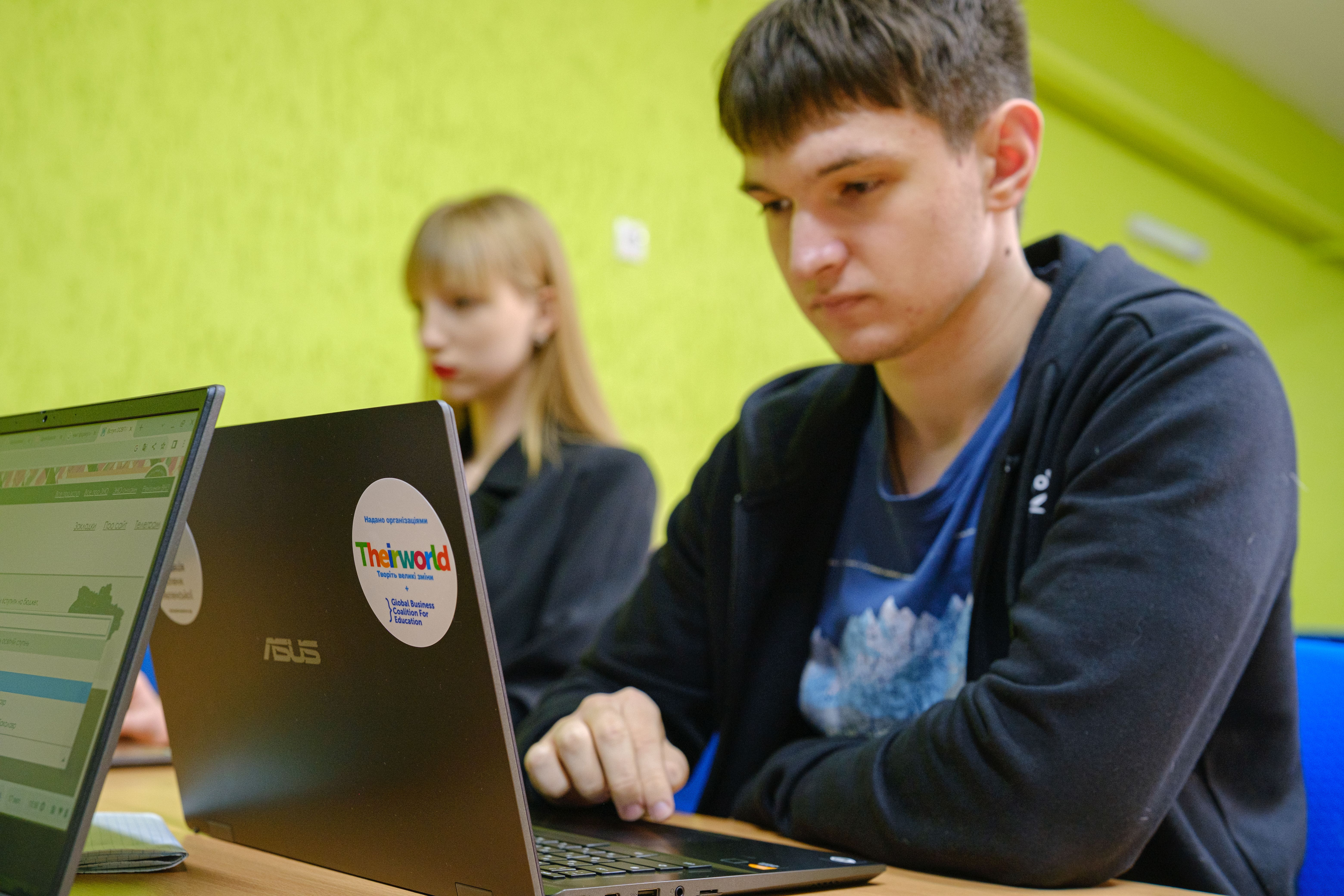Theirworld has provided 500 laptops for use by children in Ukraine (Theirworld/PA)