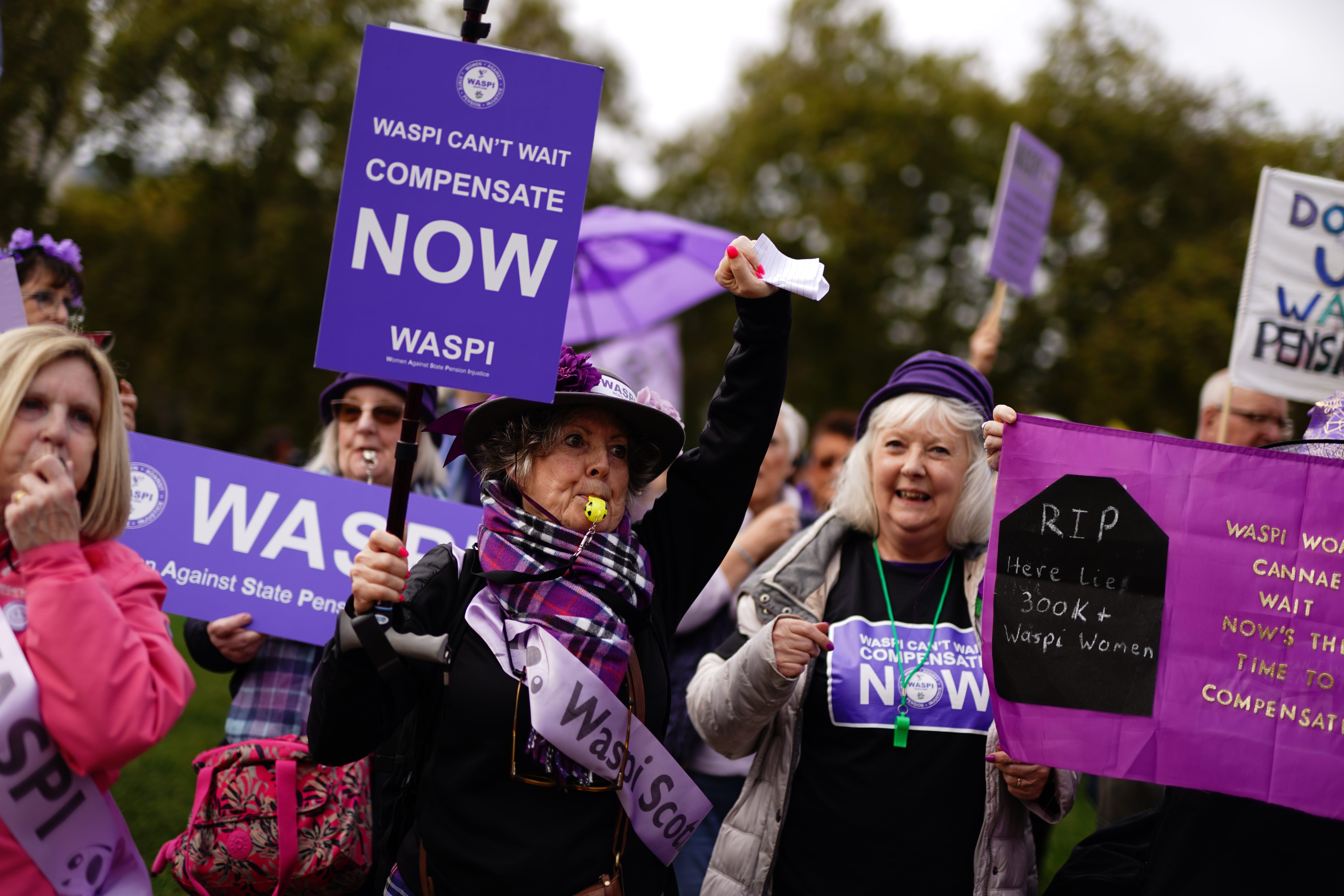 Waspi protesters (Jordan Pettitt/PA)