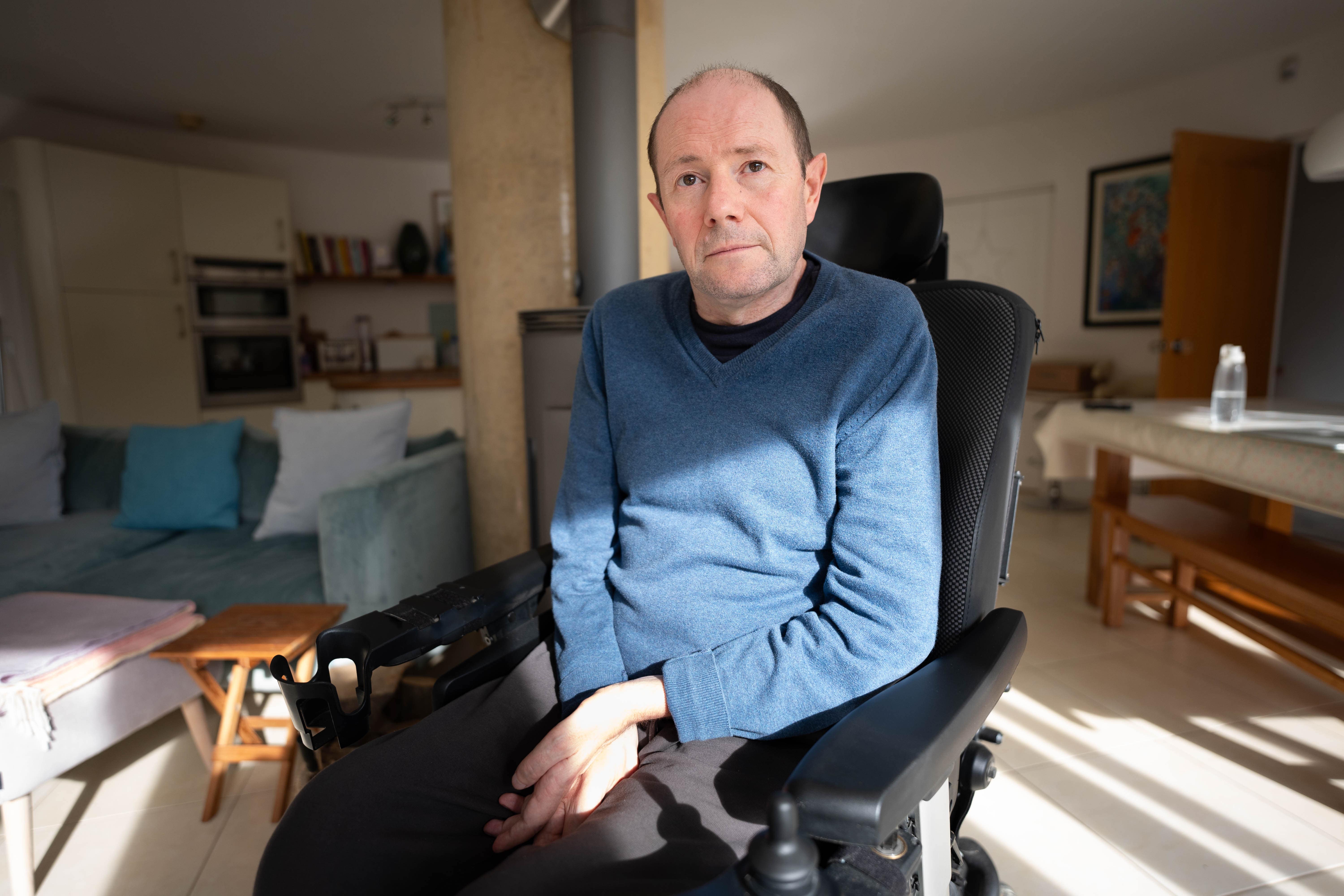 Phil Newby, who is living with motor neurone disease, took his fight for choice at the end of life to the High Court and has appealed to MPs to change the ‘antiquated, out-of-date and frankly cruel’ law on assisted dying (Stefan Rousseau/PA)